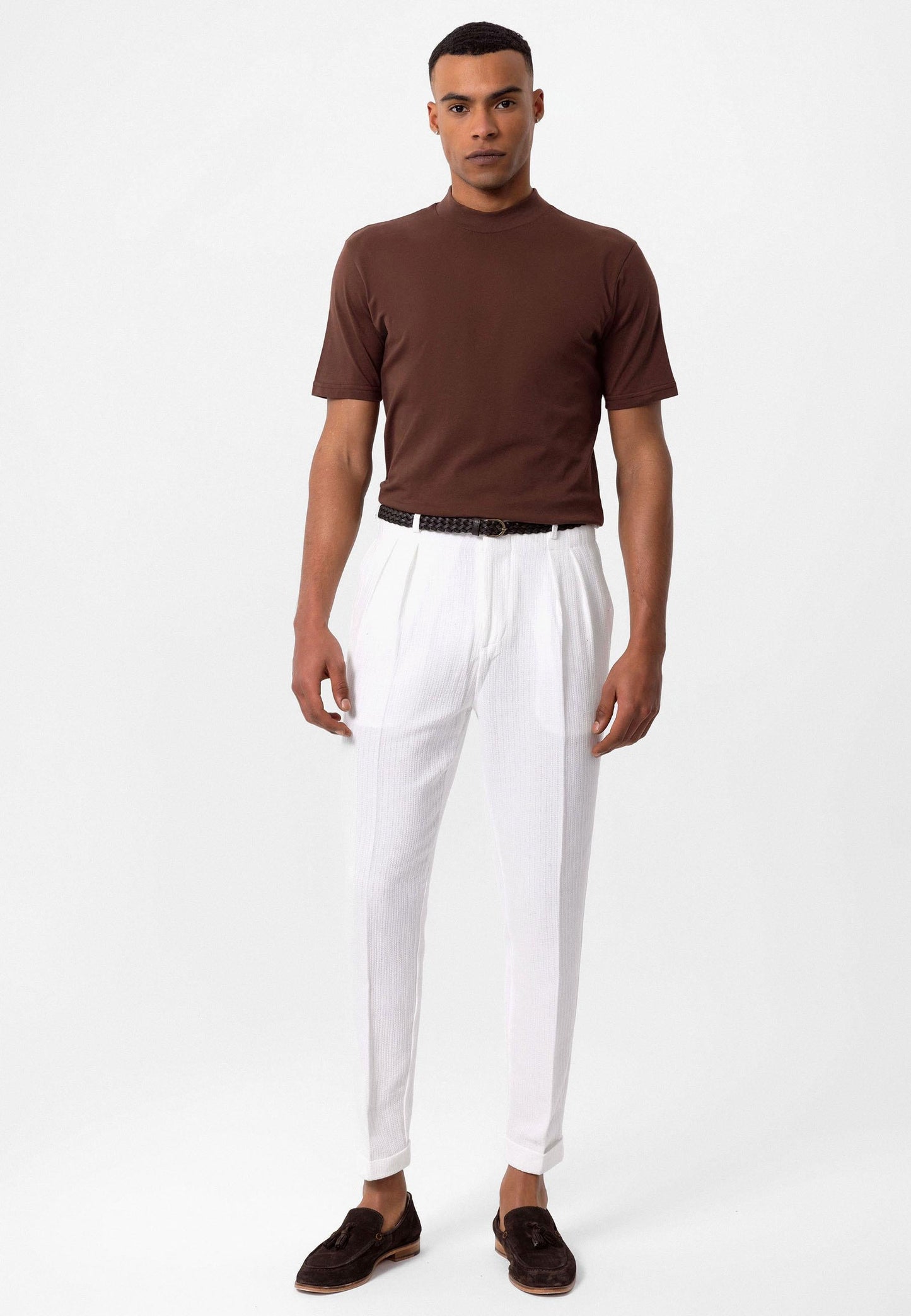 KOALA SYDNEY Men's Brown Slim Fit Basic T-Shirt