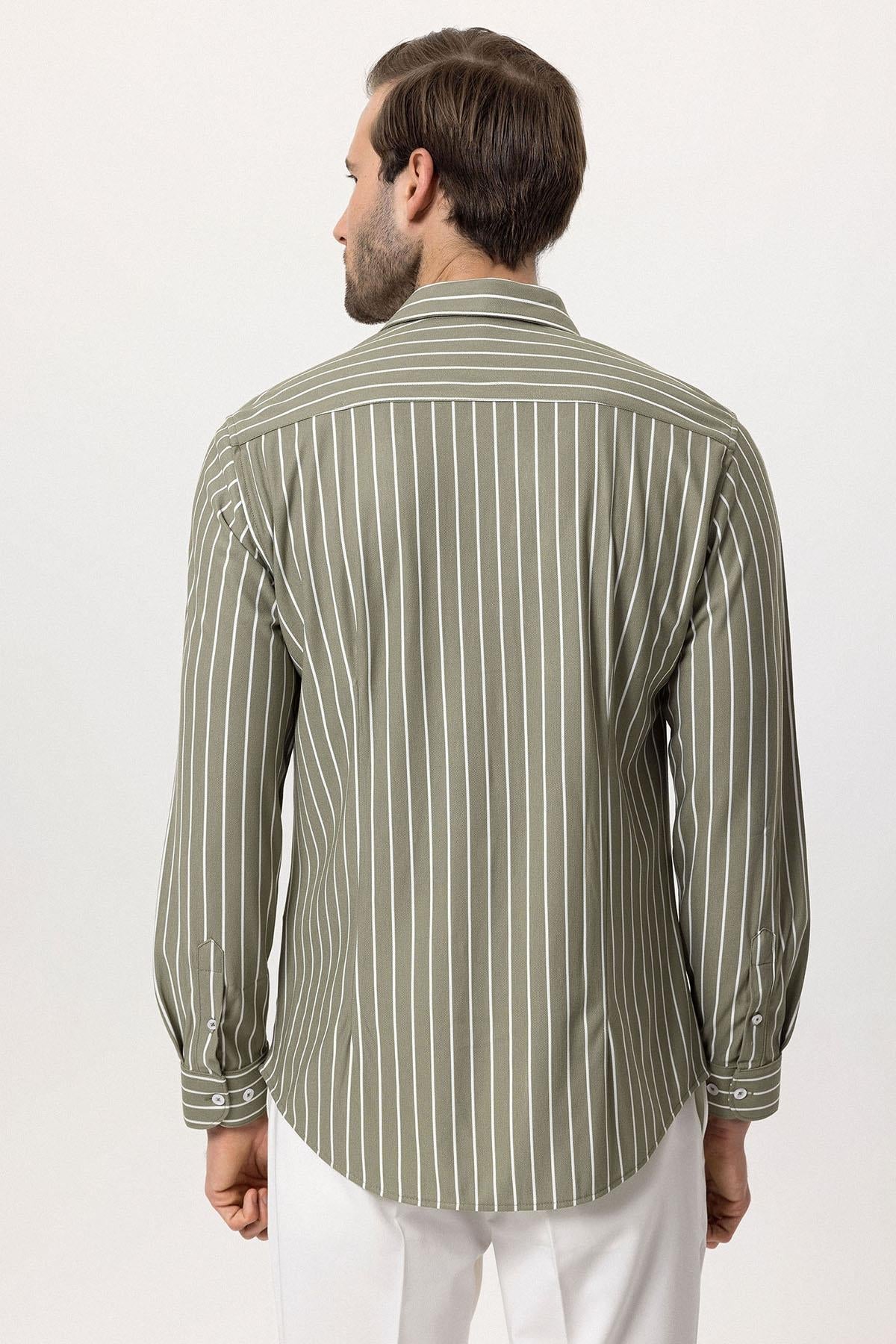 KOALA SYDNEY Men's Khaki Contrast Striped Shirt