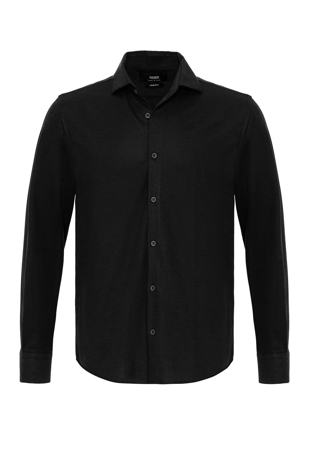 Men's Black Slim Fit Woven Shirt