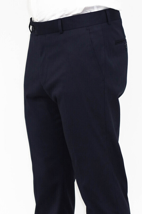 KOALA SYDNEY Slim Fit Plain Navy Blue Men Pants