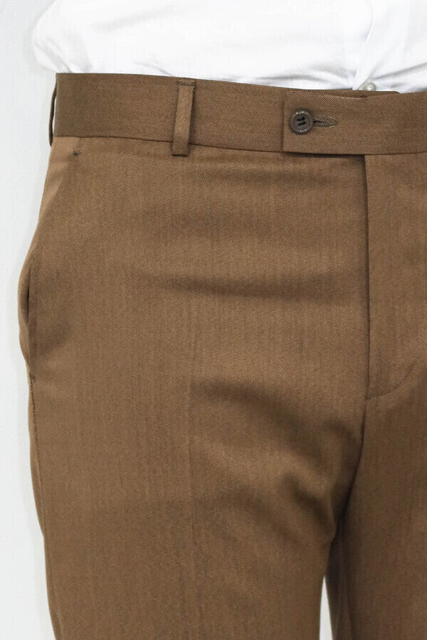 KOALA SYDNEY Slim Fit Plain Tan Men Pants