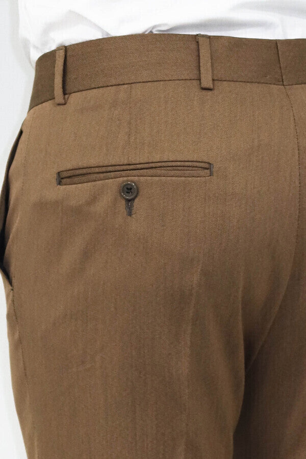 KOALA SYDNEY Slim Fit Plain Tan Men Pants