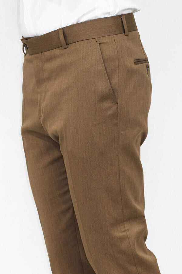 KOALA SYDNEY Slim Fit Plain Tan Men Pants
