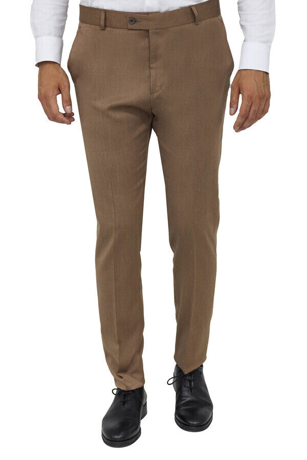 KOALA SYDNEY Slim Fit Plain Tan Men Pants