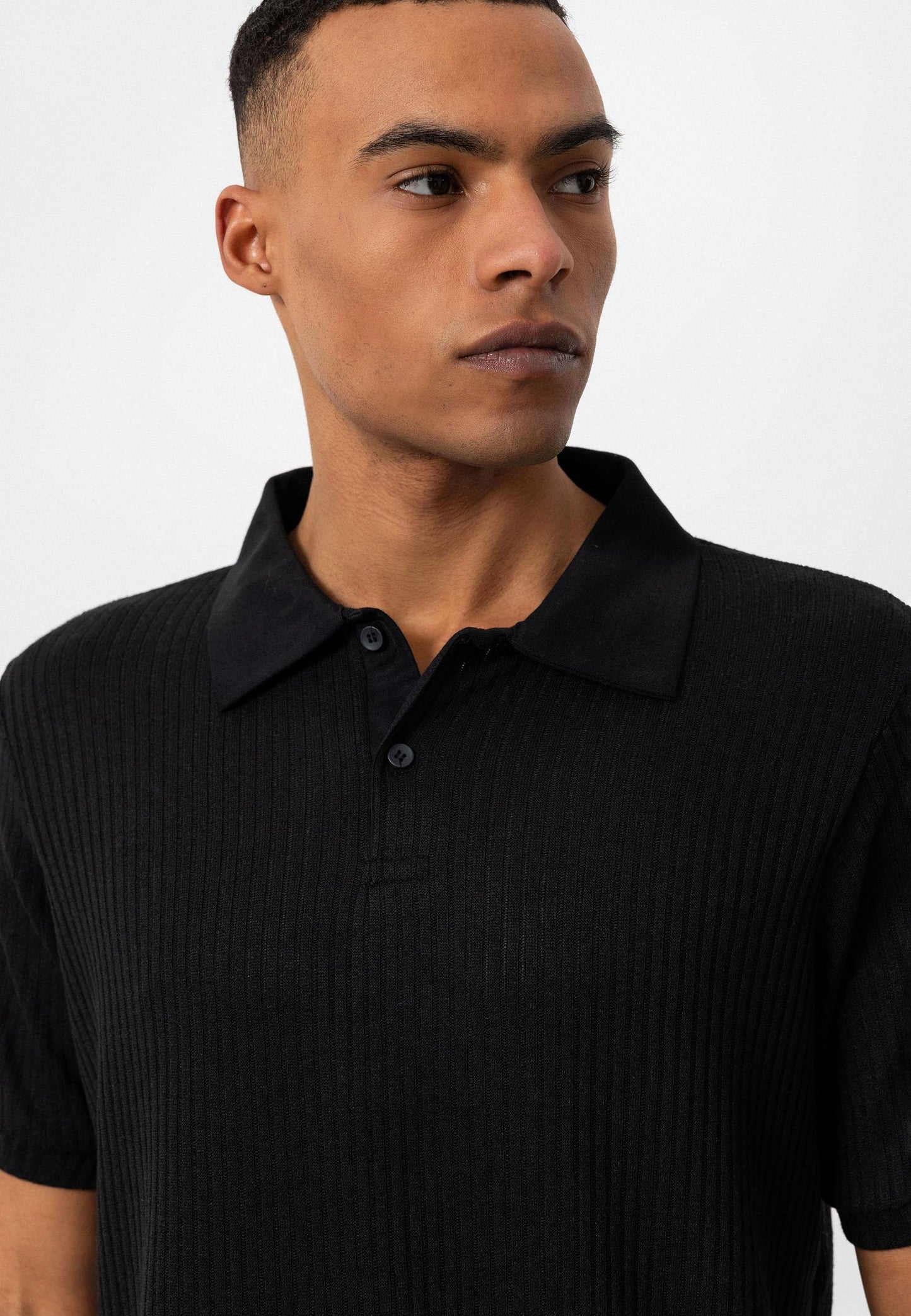 KOALA SYDNEY Men's Black Slim Fit Polo Collar T-Shirt