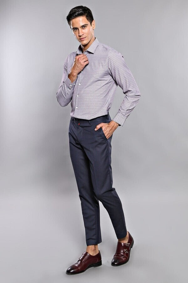 KOALA SYDNEY Striped Navy Blue Men Trousers -