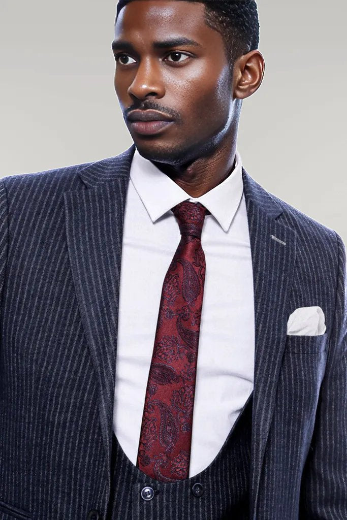 KOALA SYDNEY Striped Navy Double Breasted Suit -