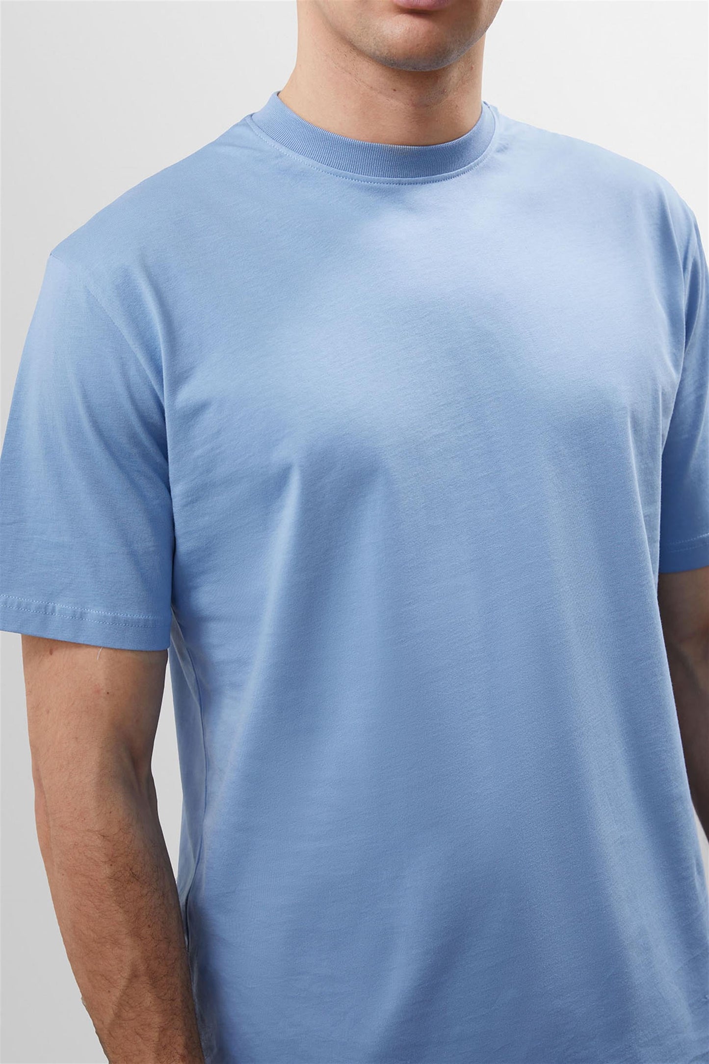 KOALA SYDNEY Men's Light Blue Crew Neck Basic T-Shirt