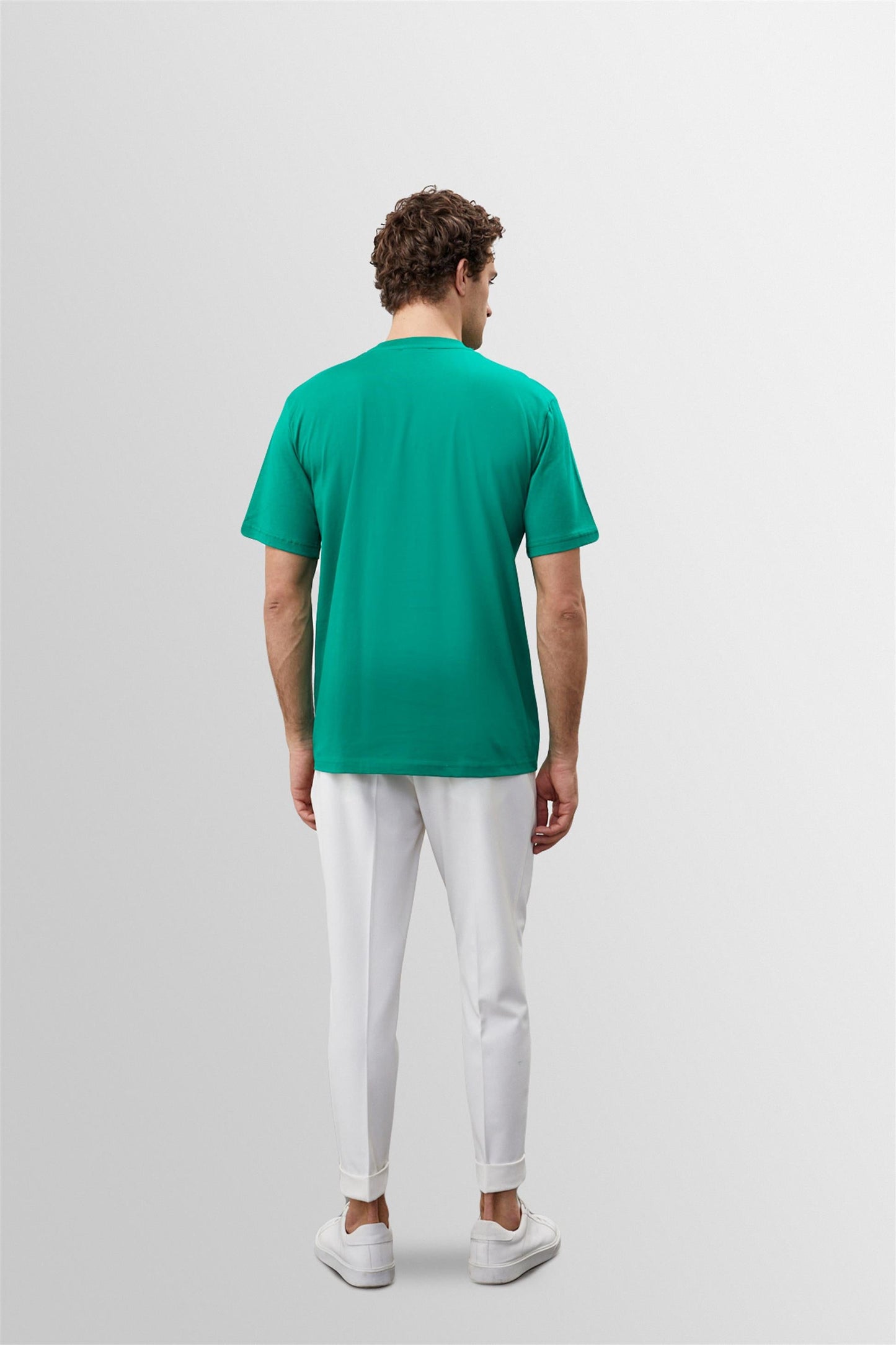 KOALA SYDNEY Men's Grass Green Crew Neck Basic T-Shirt