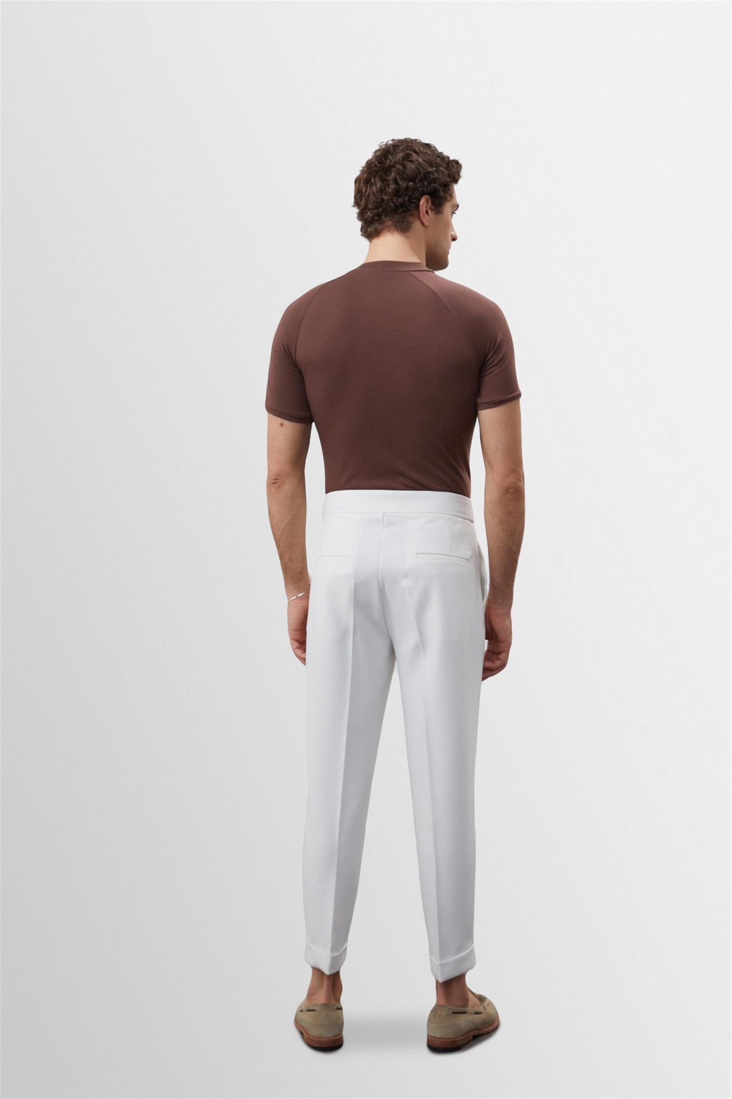 Men's Brown Slim Fit Crew Neck T-Shirt