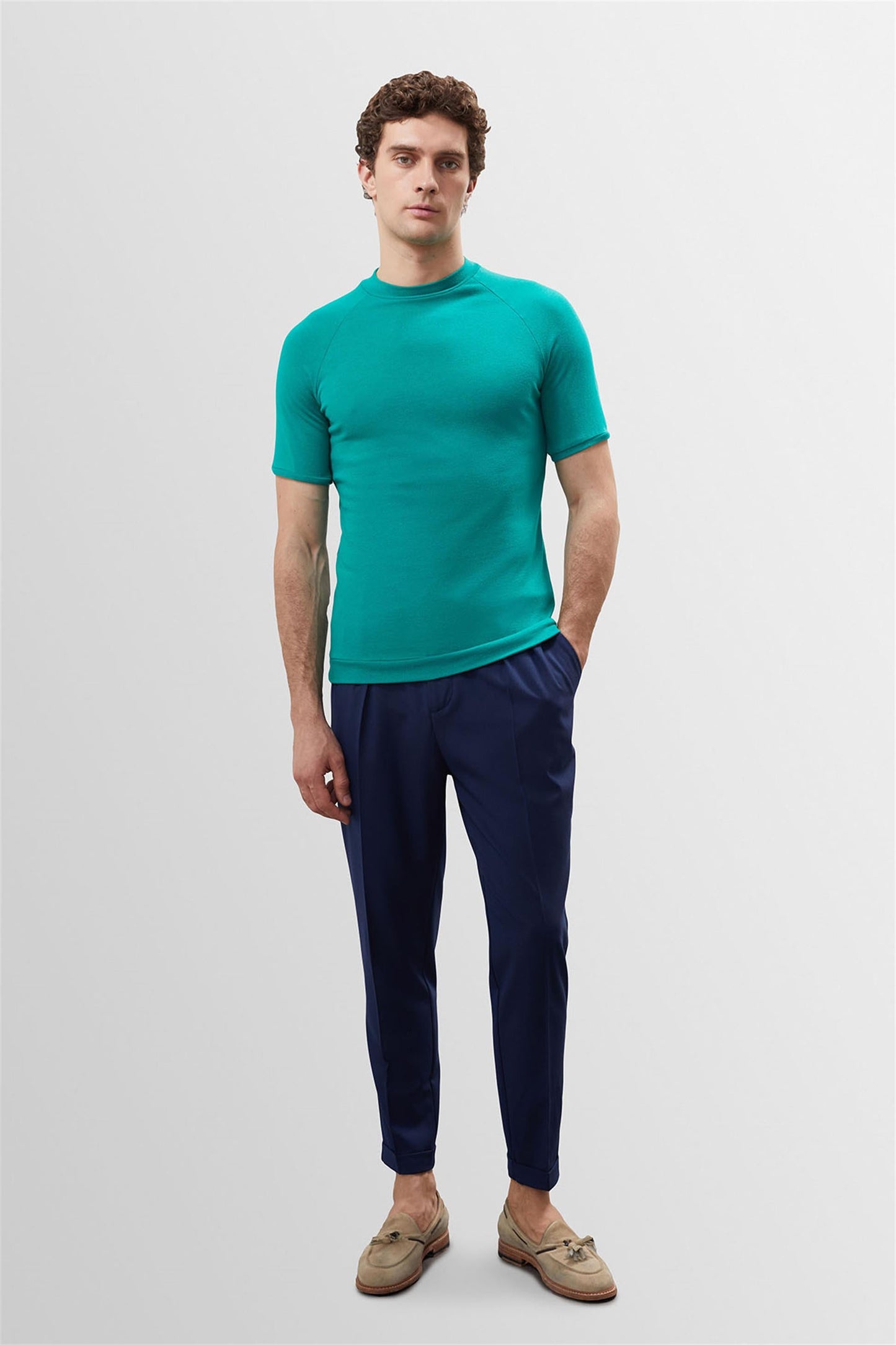 KOALA SYDNEY Men's Green Slim Fit Crew Neck T-Shirt