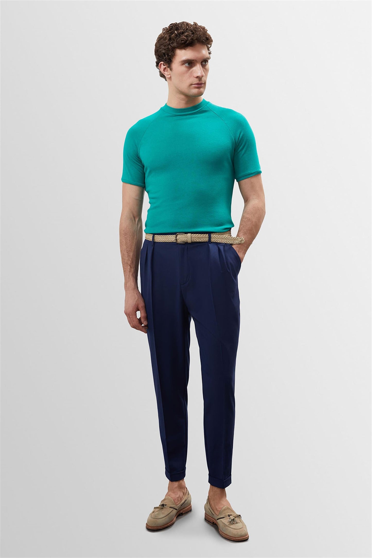 KOALA SYDNEY Men's Green Slim Fit Crew Neck T-Shirt