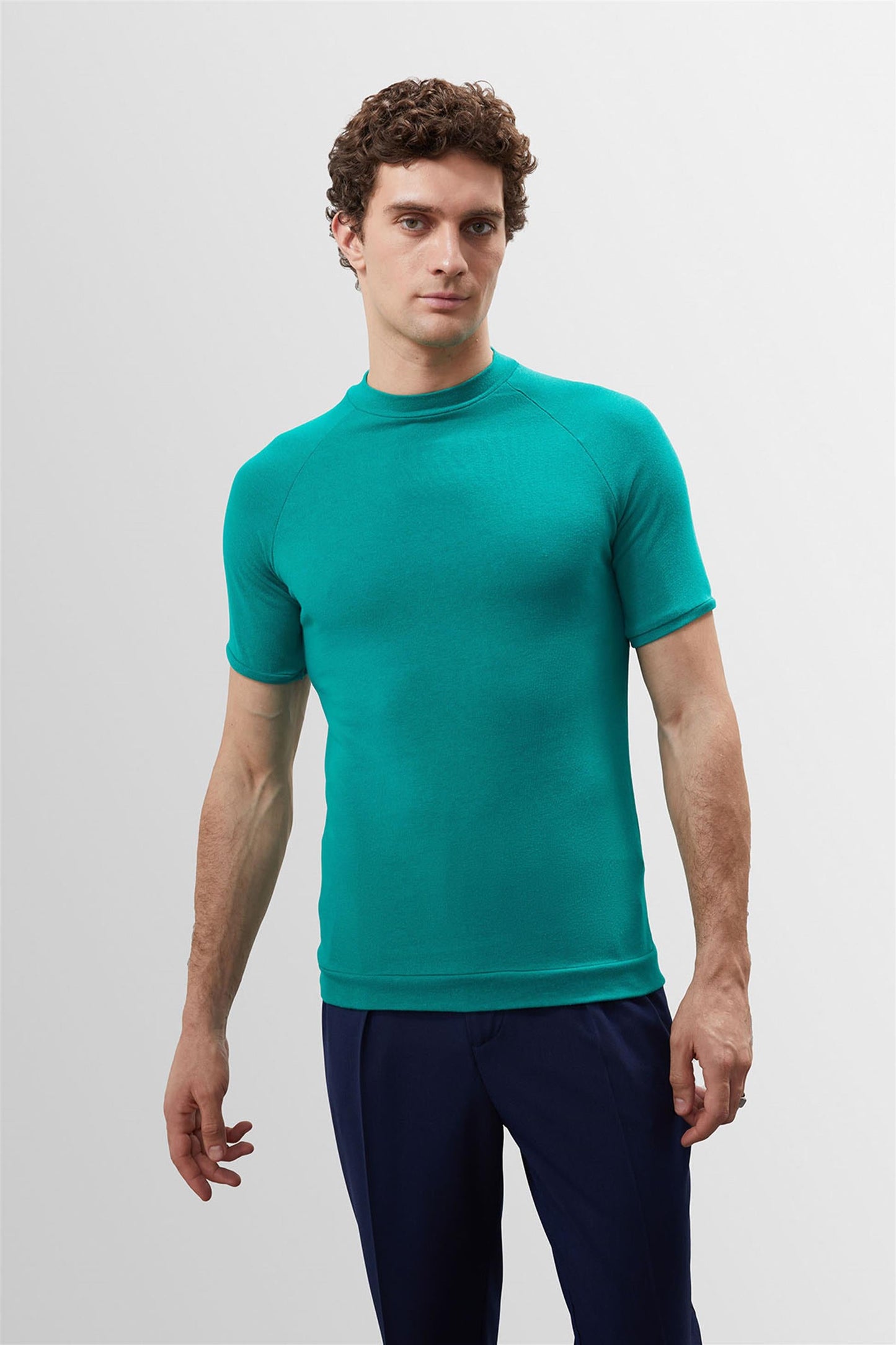 KOALA SYDNEY Men's Green Slim Fit Crew Neck T-Shirt