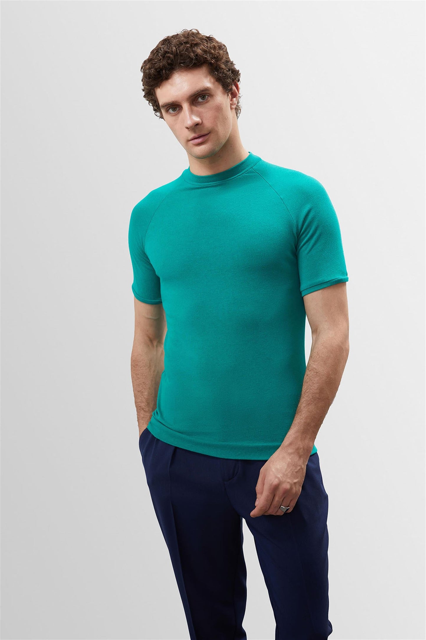 KOALA SYDNEY Men's Green Slim Fit Crew Neck T-Shirt