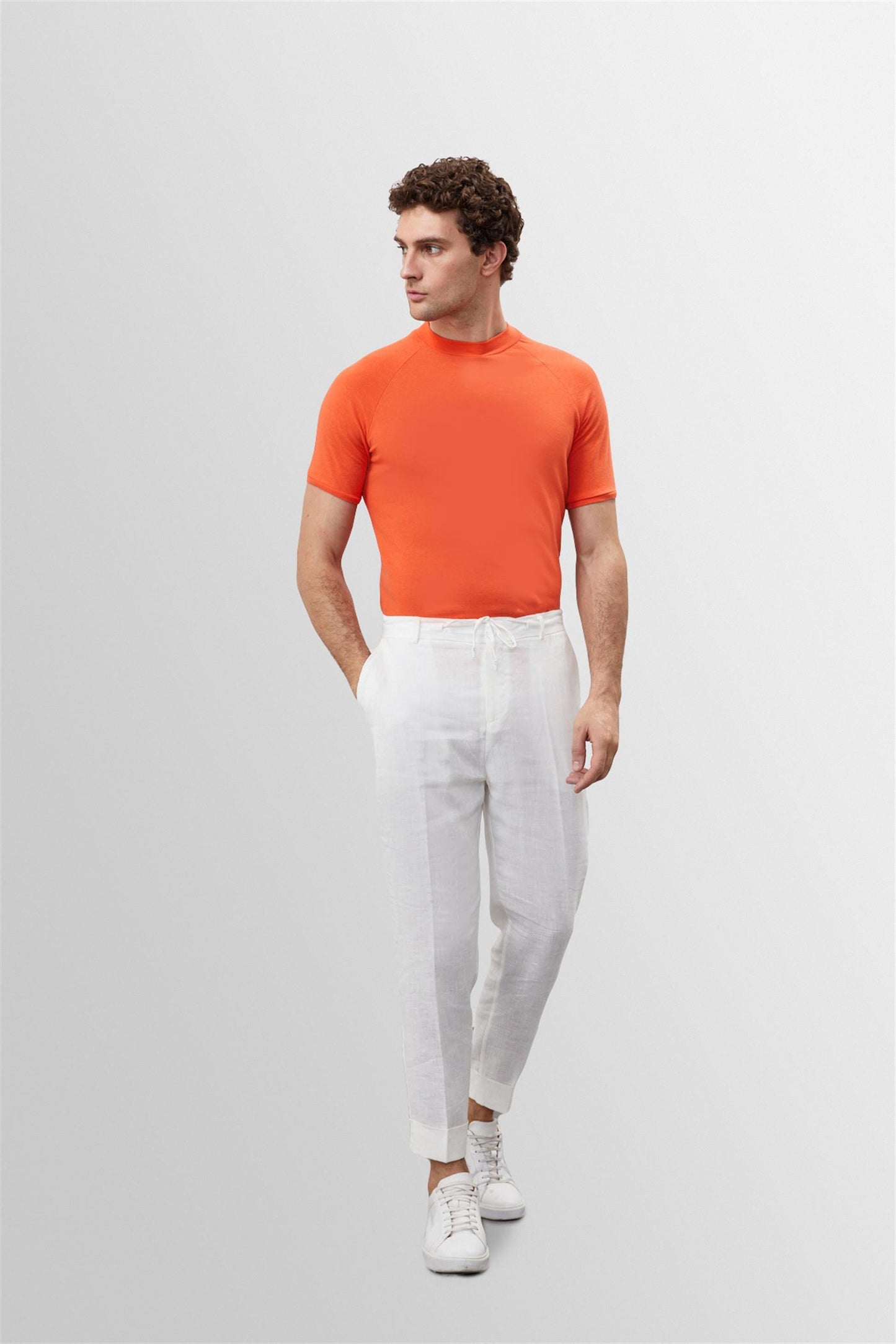 KOALA SYDNEY Men's Salmon Slim Fit Crew Neck T-Shirt