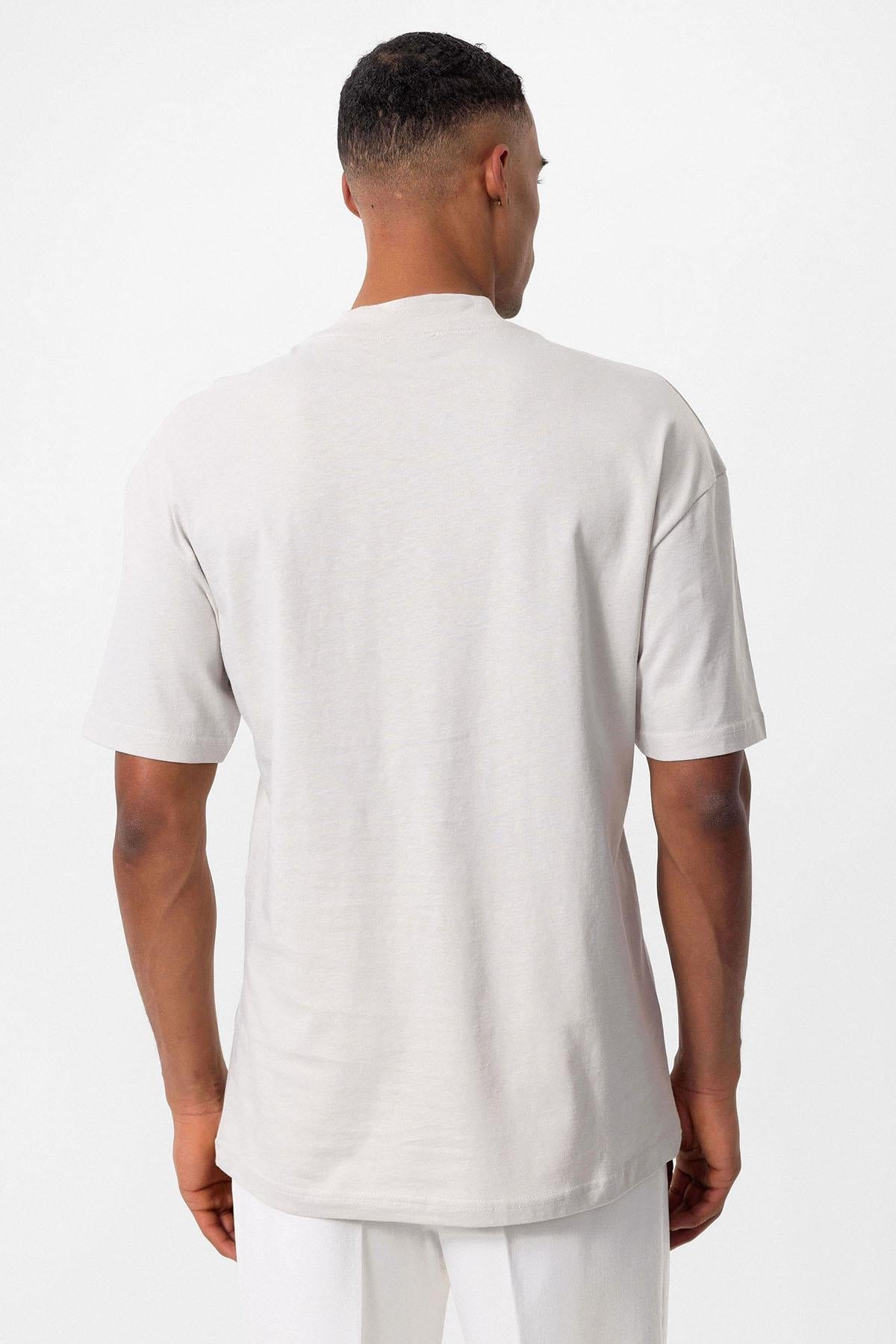 Men's Stone Relaxed Fit Basic T-Shirt