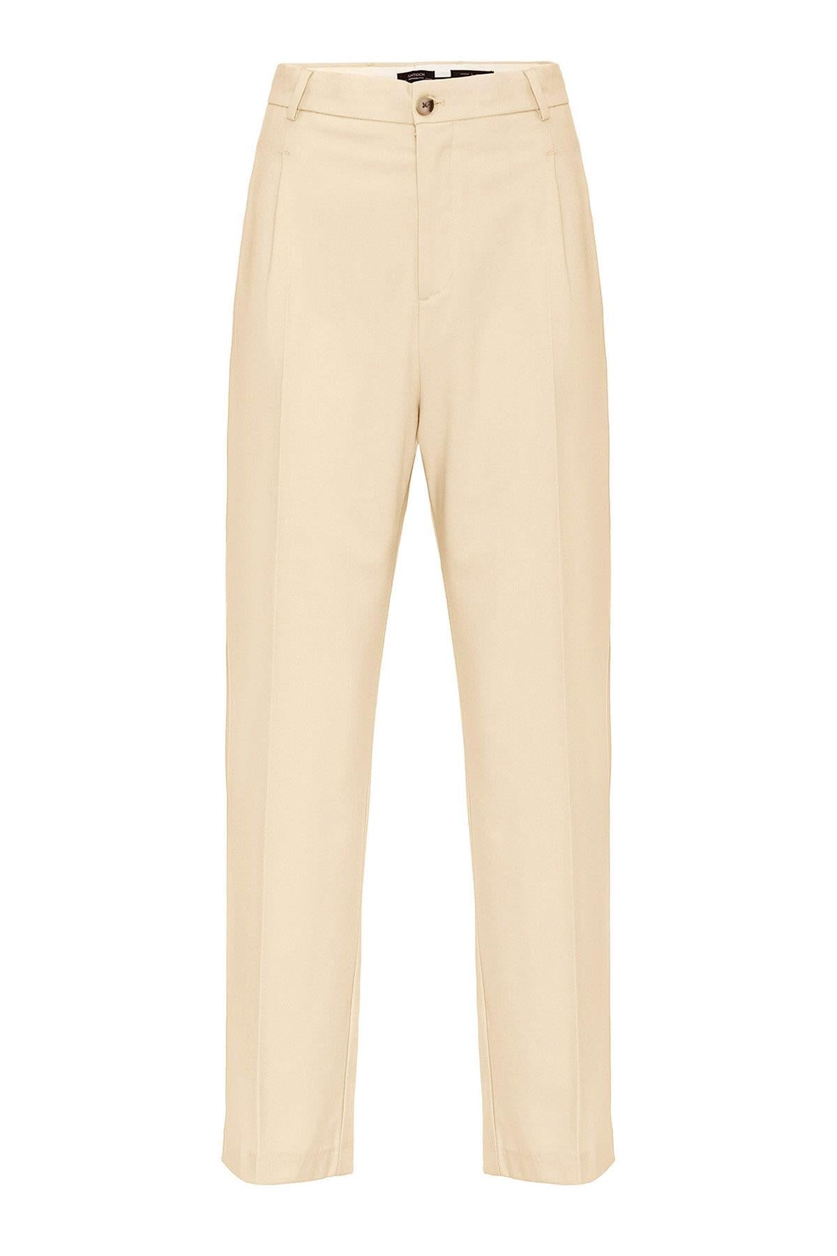 Men's Stone High-Waist Pleated Relaxed Fit Pants