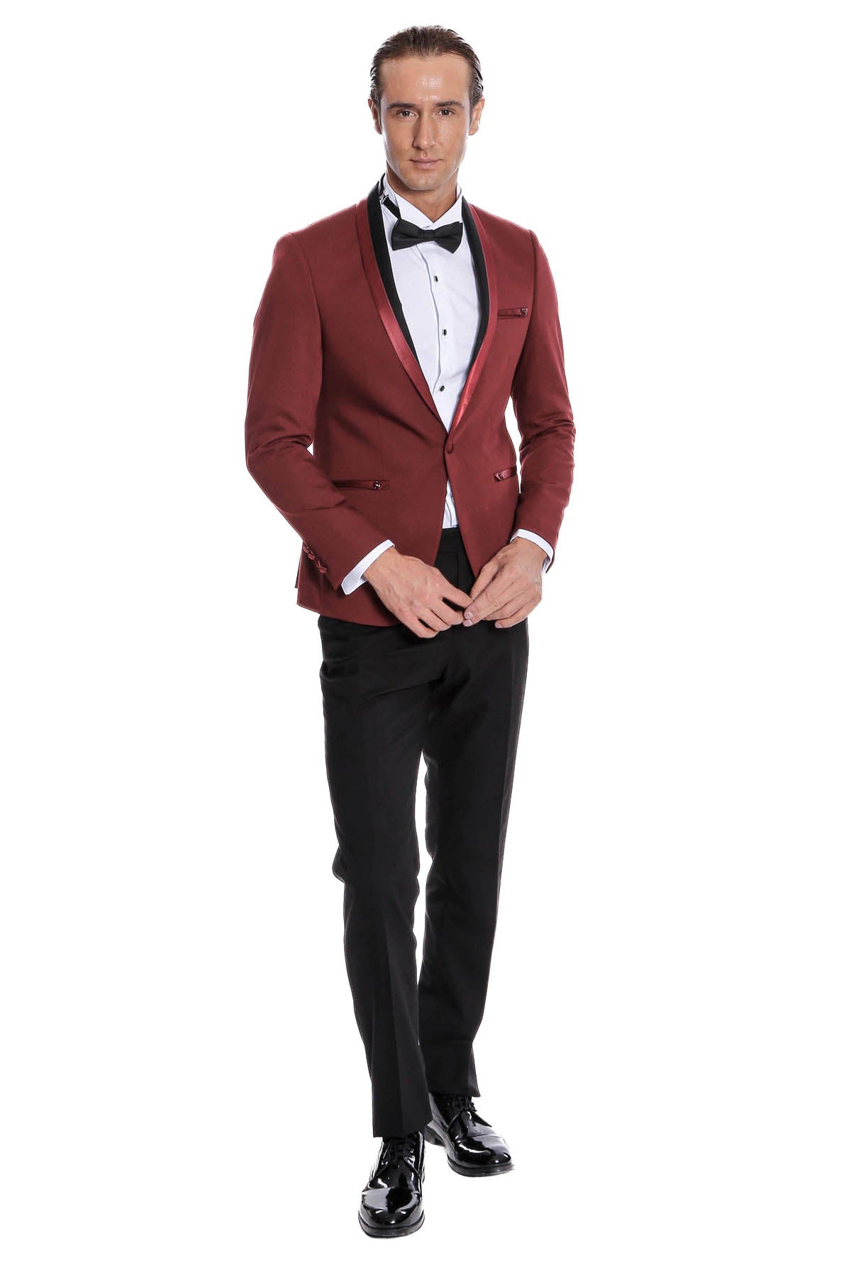 KOALA SYDNEY Shawl Lapel Burgundy Tuxedo Suit