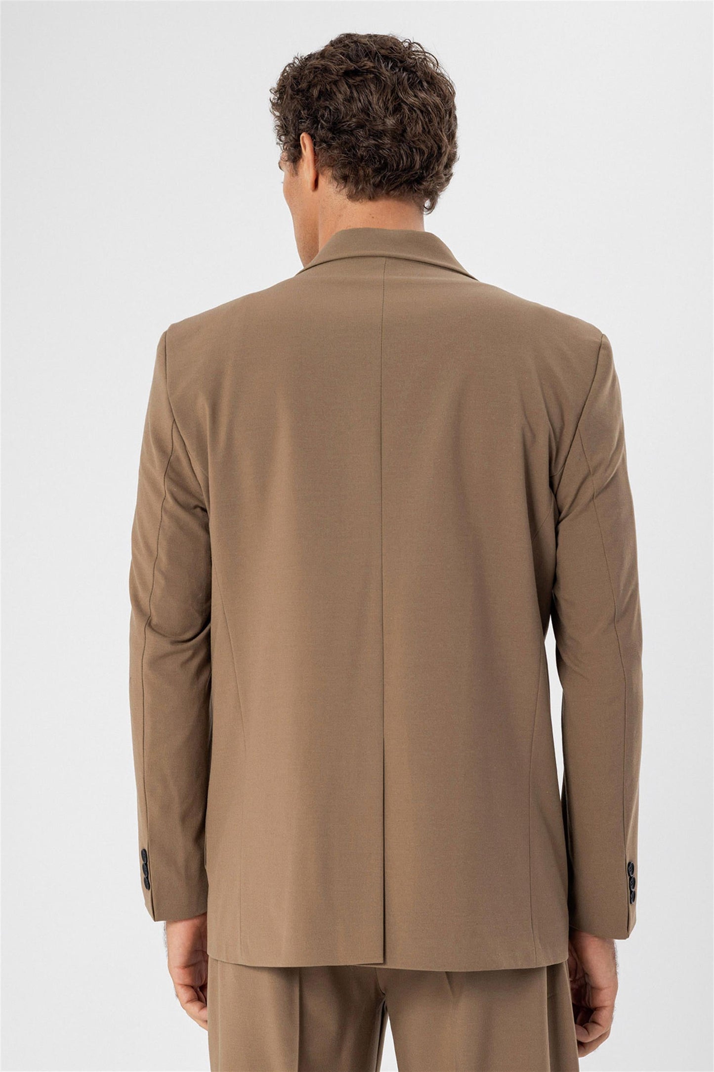 KOALA SYDNEY Men's Camel Double Breasted Blazer Jacket with Bag Pocket