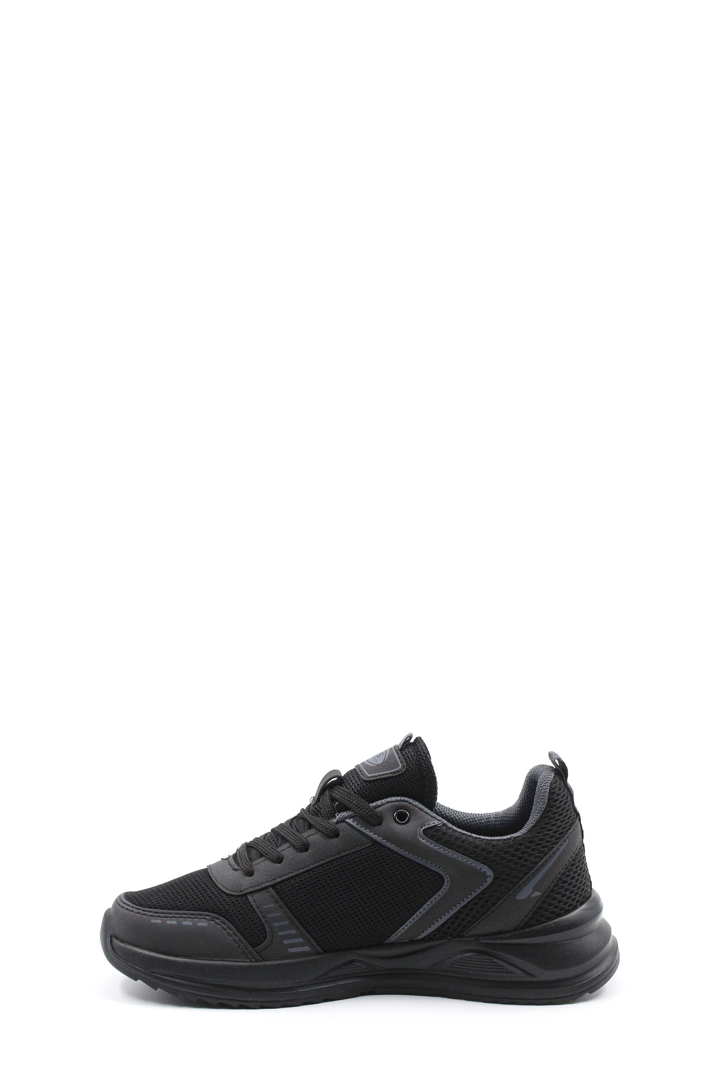 Men's Black Mesh Athletic Sneakers with Cushioned Sole