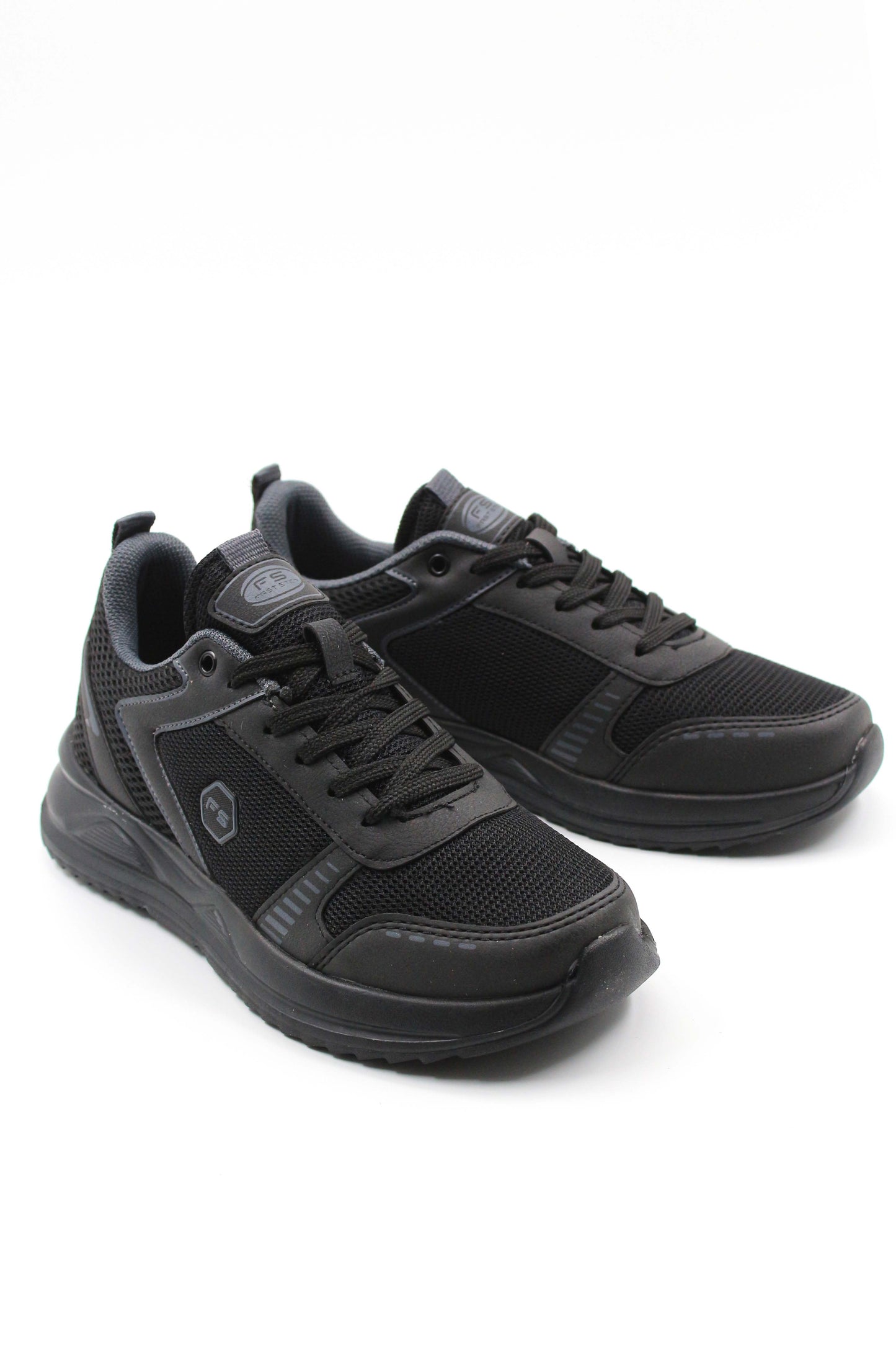 Men's Black Mesh Athletic Sneakers with Cushioned Sole
