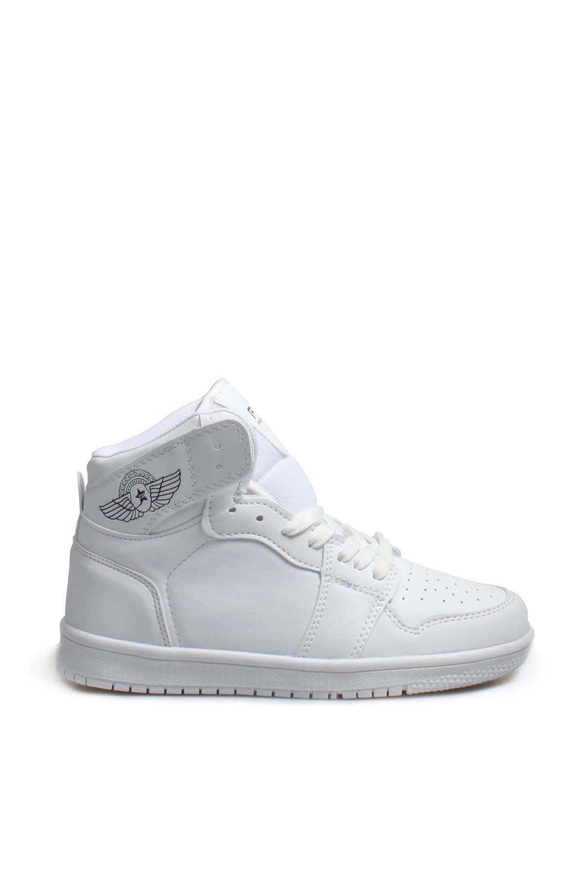 Men's All-White High-Top Sneakers with Minimalist Design