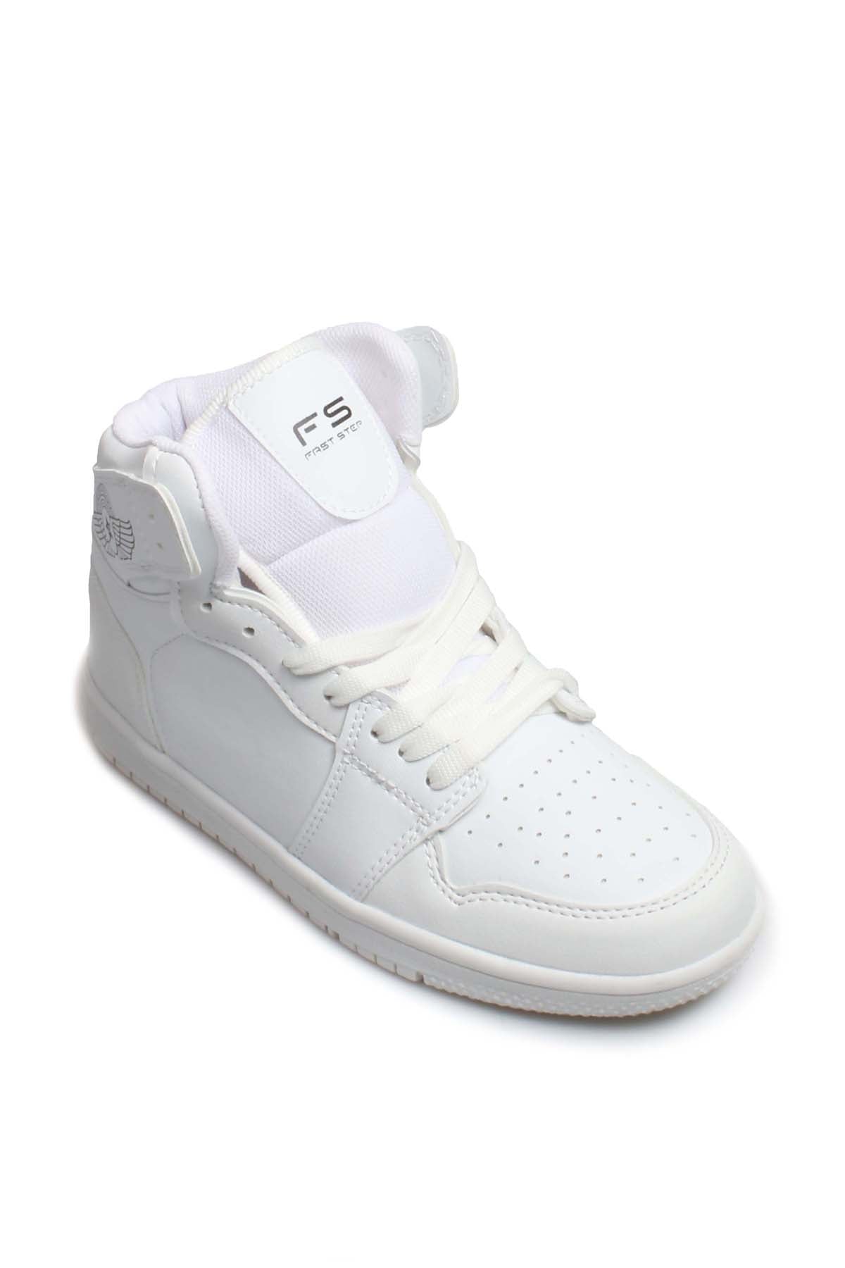 Men's All-White High-Top Sneakers with Minimalist Design