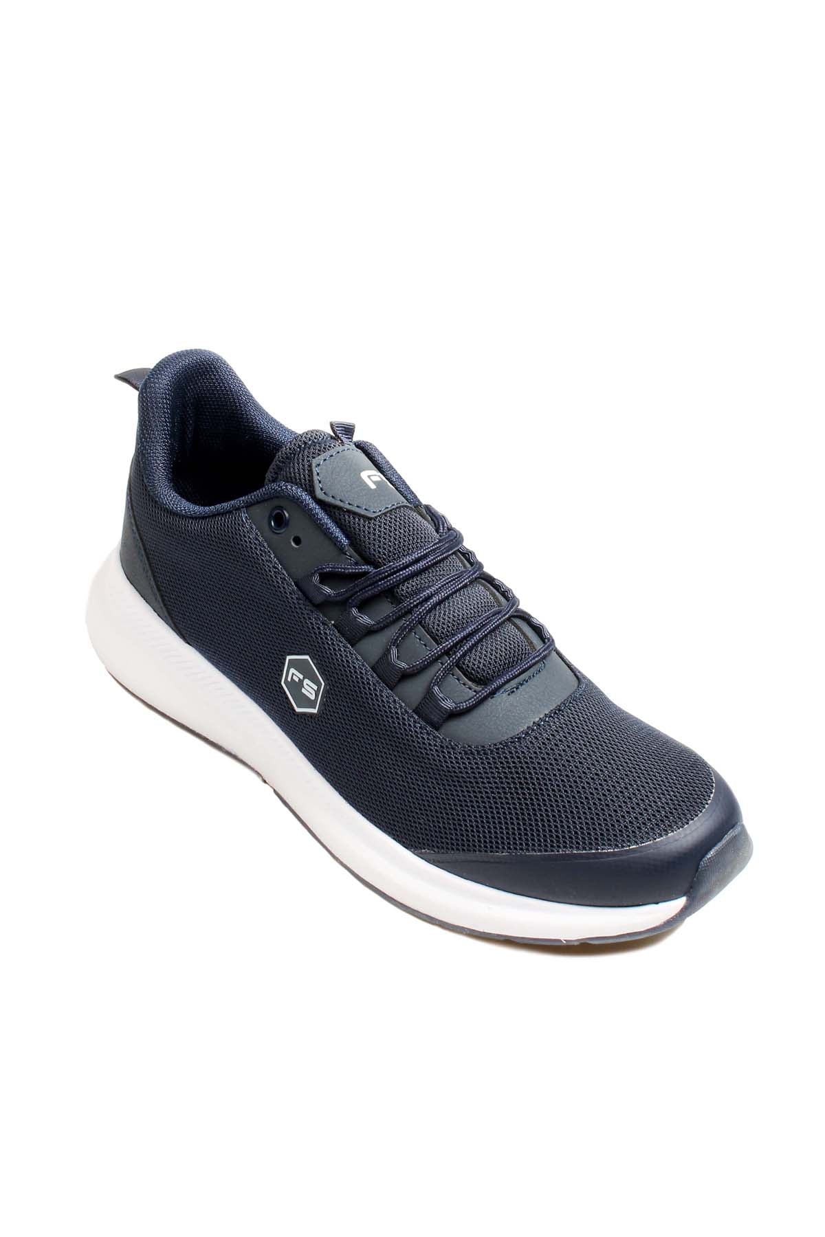 Men's Navy Athletic Sneakers with White Sole
