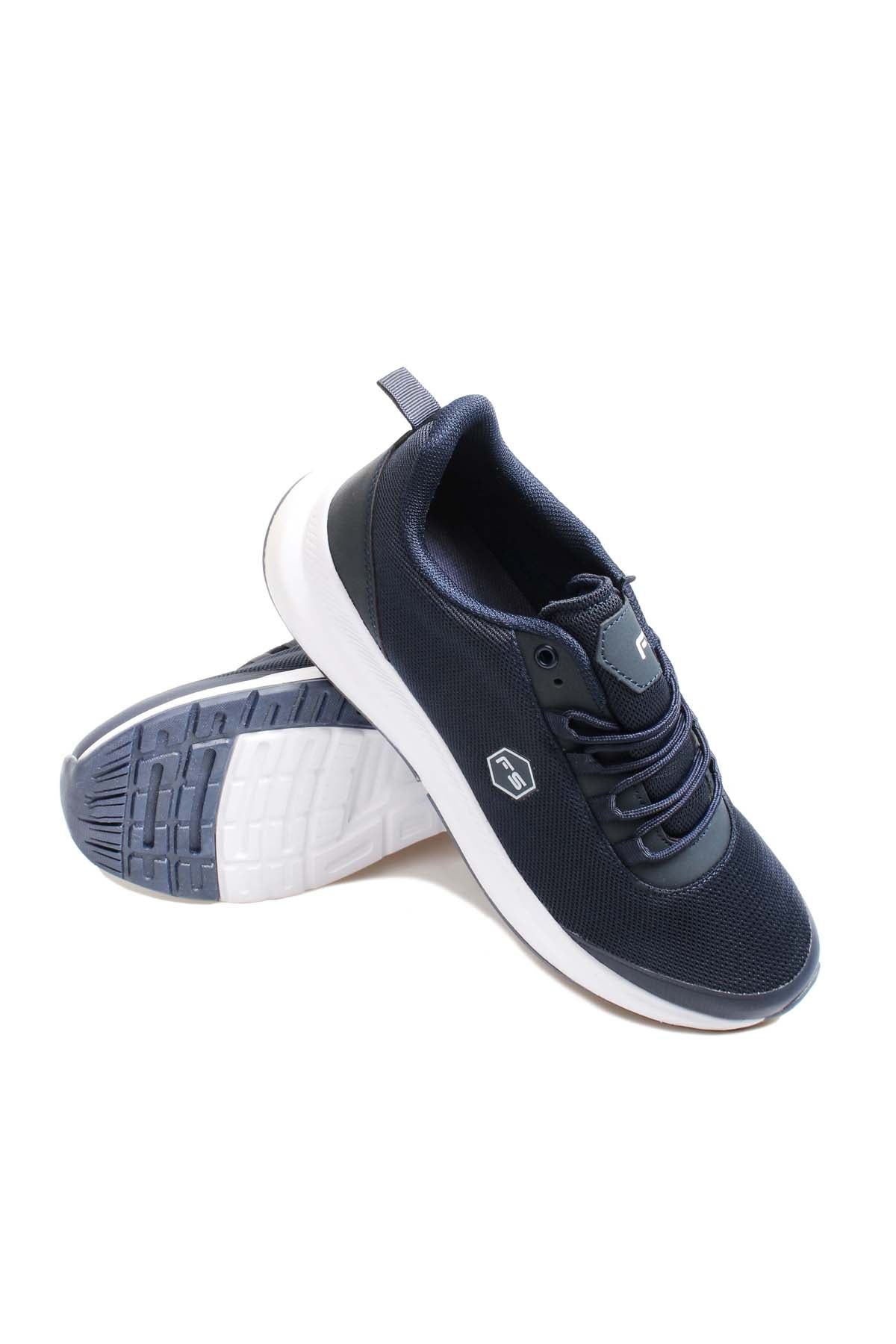 Men's Navy Athletic Sneakers with White Sole