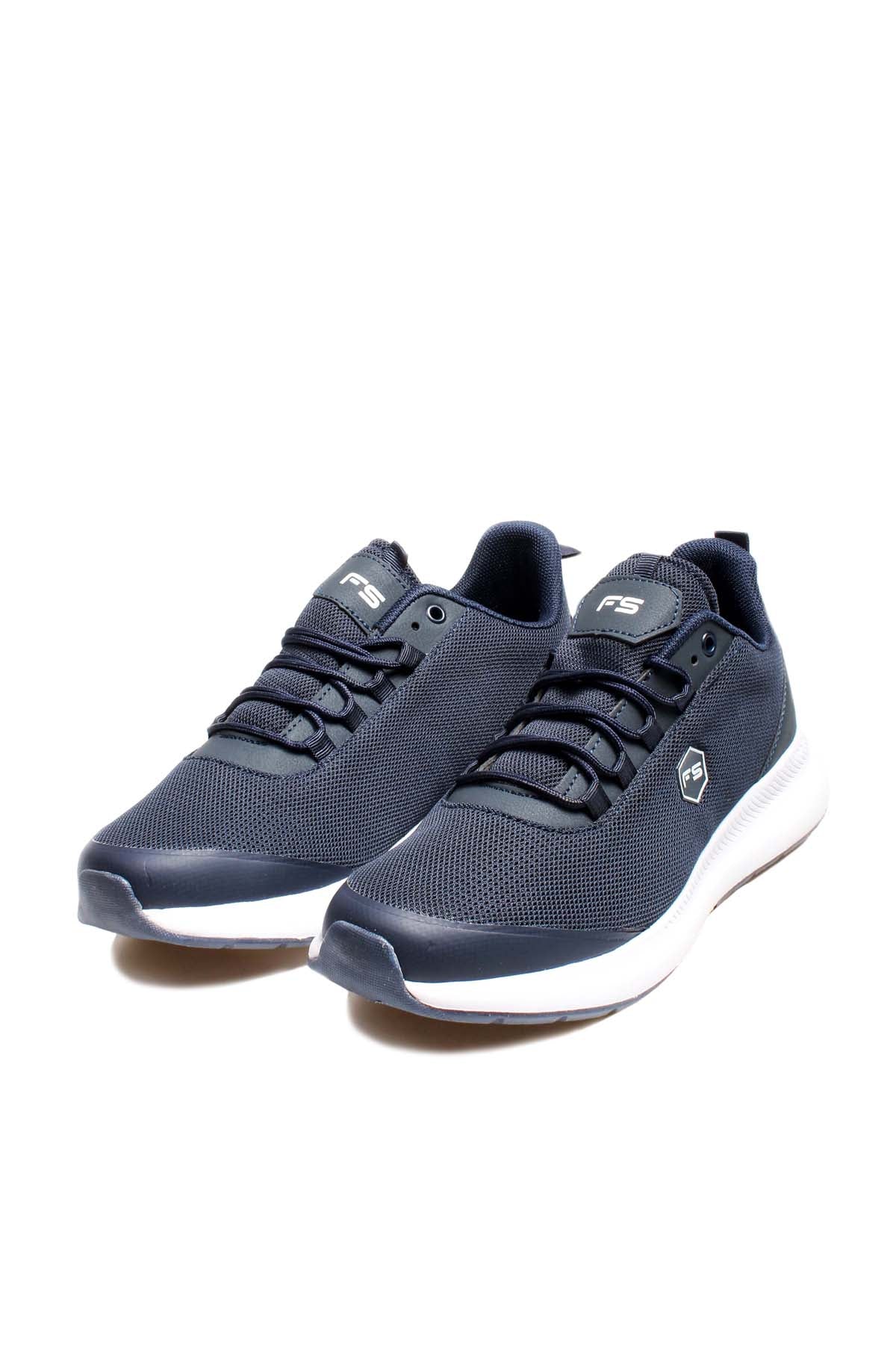 Men's Navy Athletic Sneakers with White Sole