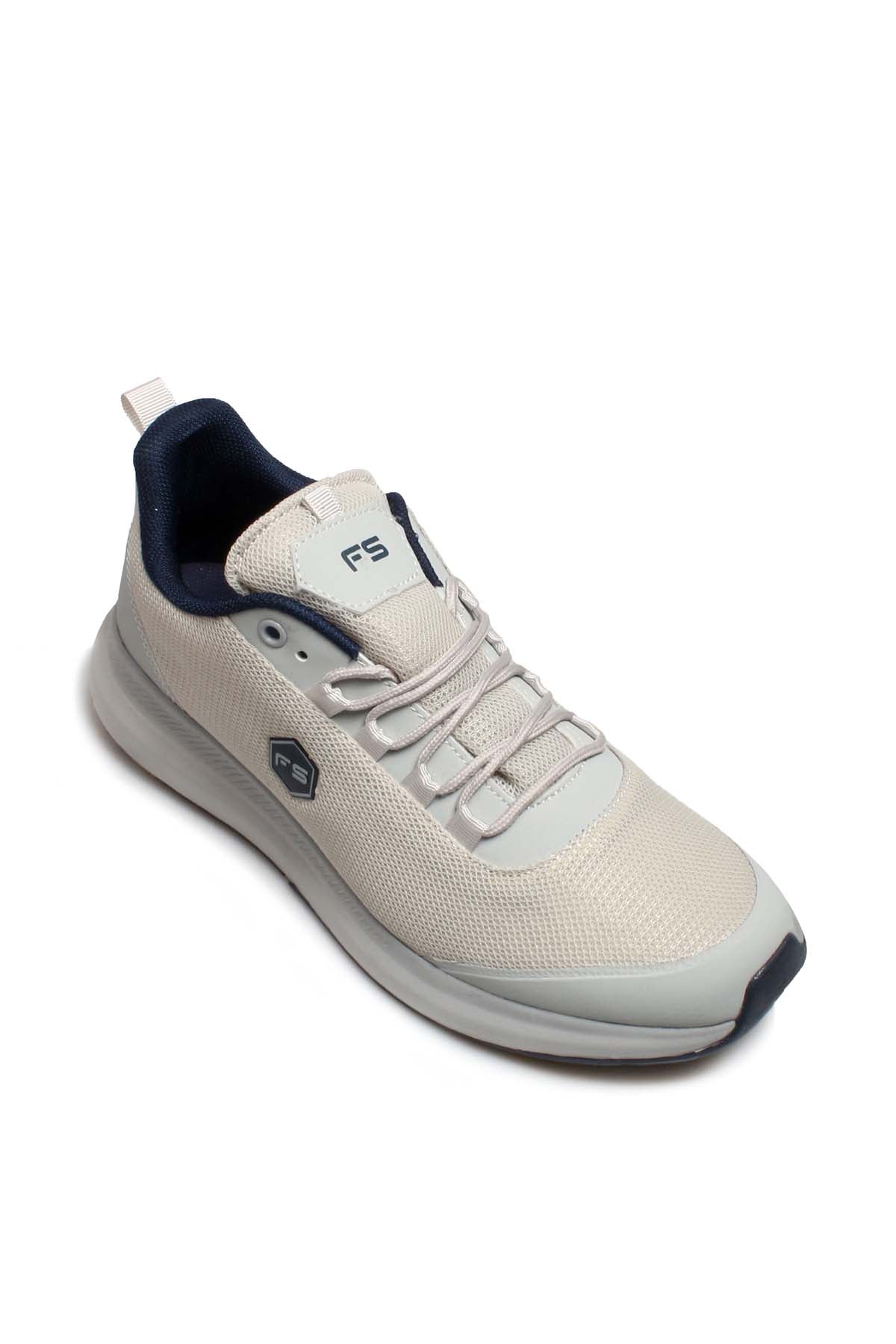 Men's Light Gray Athletic Sneakers with Navy Accents