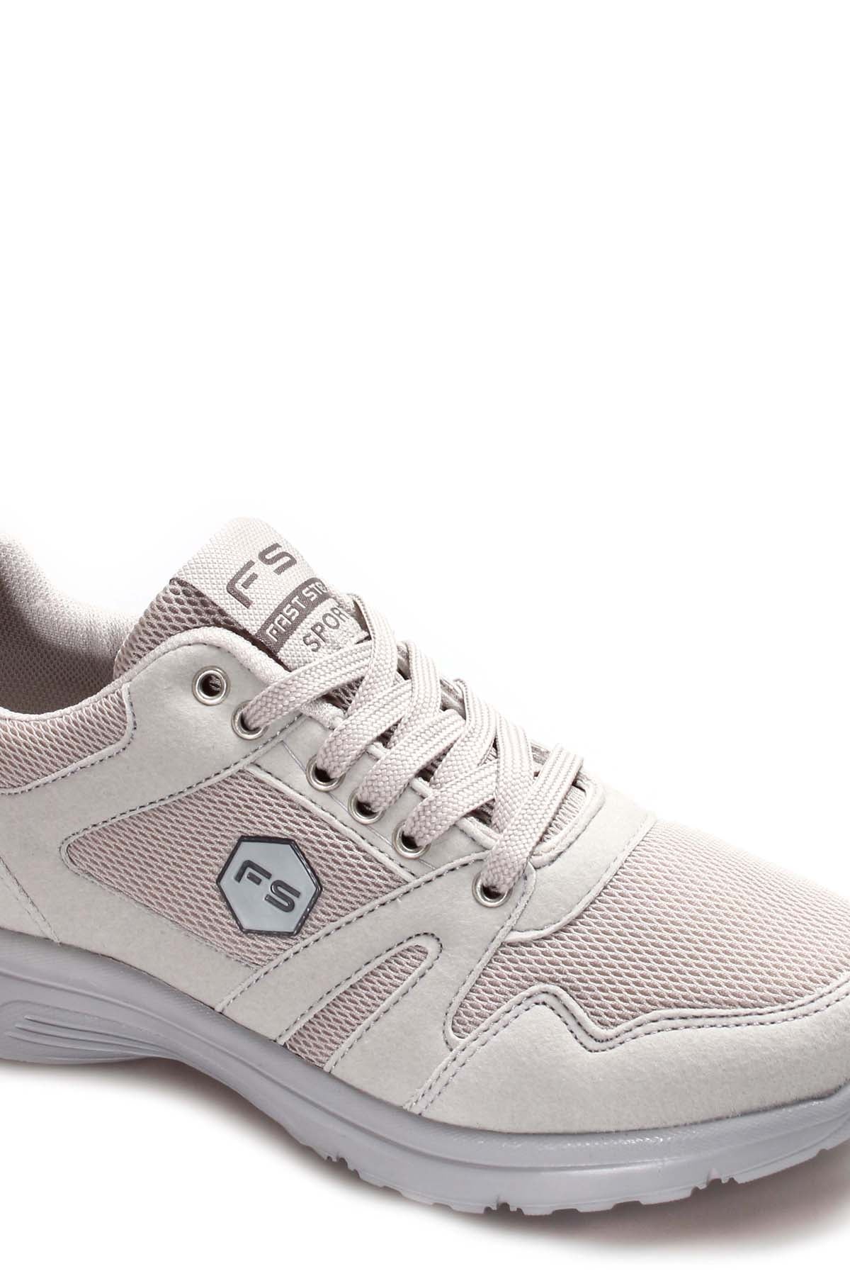 Men's Light Gray Athletic Sneakers with Breathable Mesh