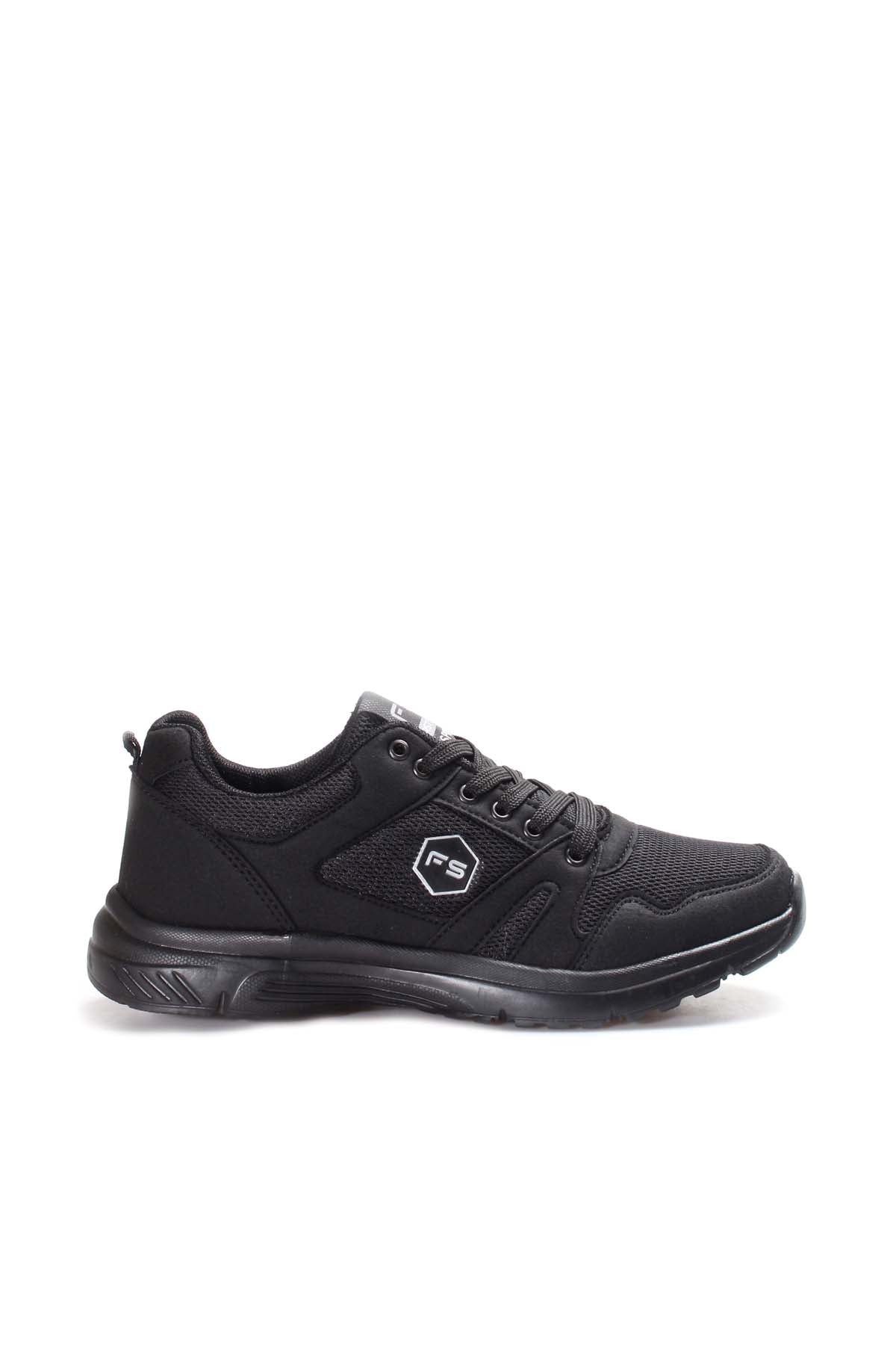 Men's All-Black Athletic Sneakers with Mesh Panels