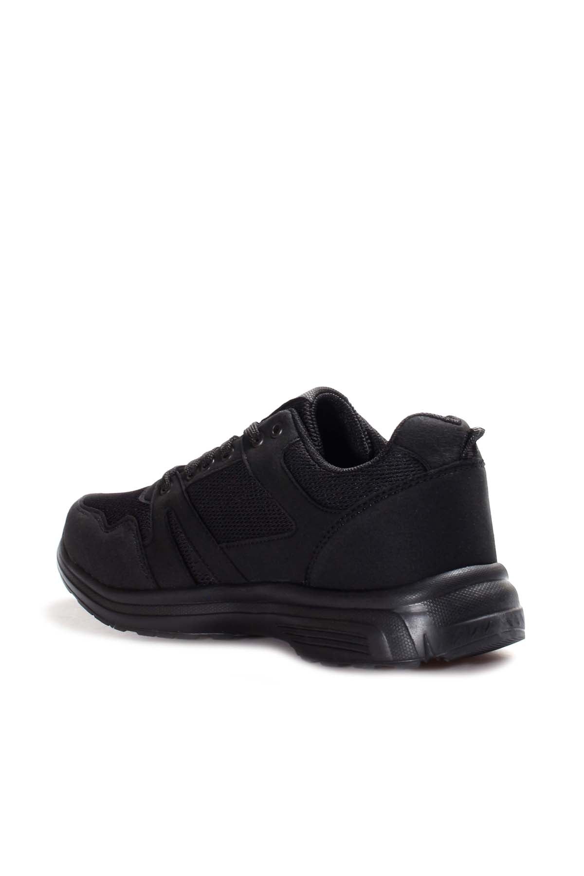 Men's All-Black Athletic Sneakers with Mesh Panels