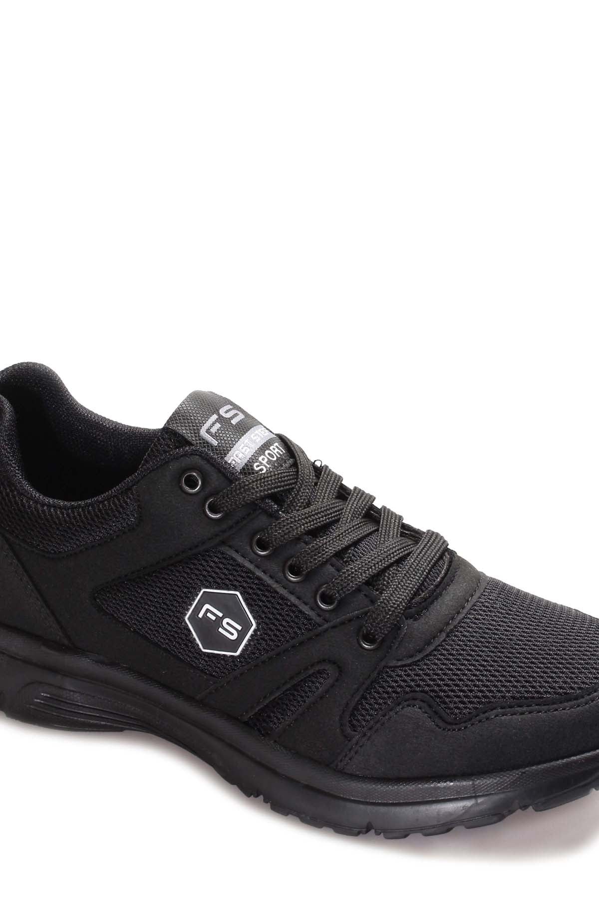 Men's All-Black Athletic Sneakers with Mesh Panels