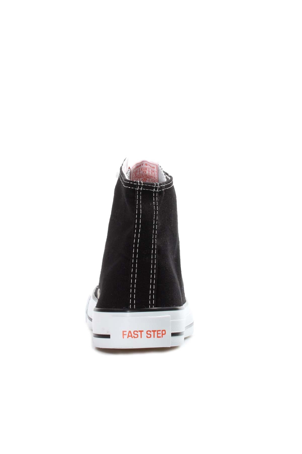 Men's Black High-Top Canvas Sneakers with White Laces