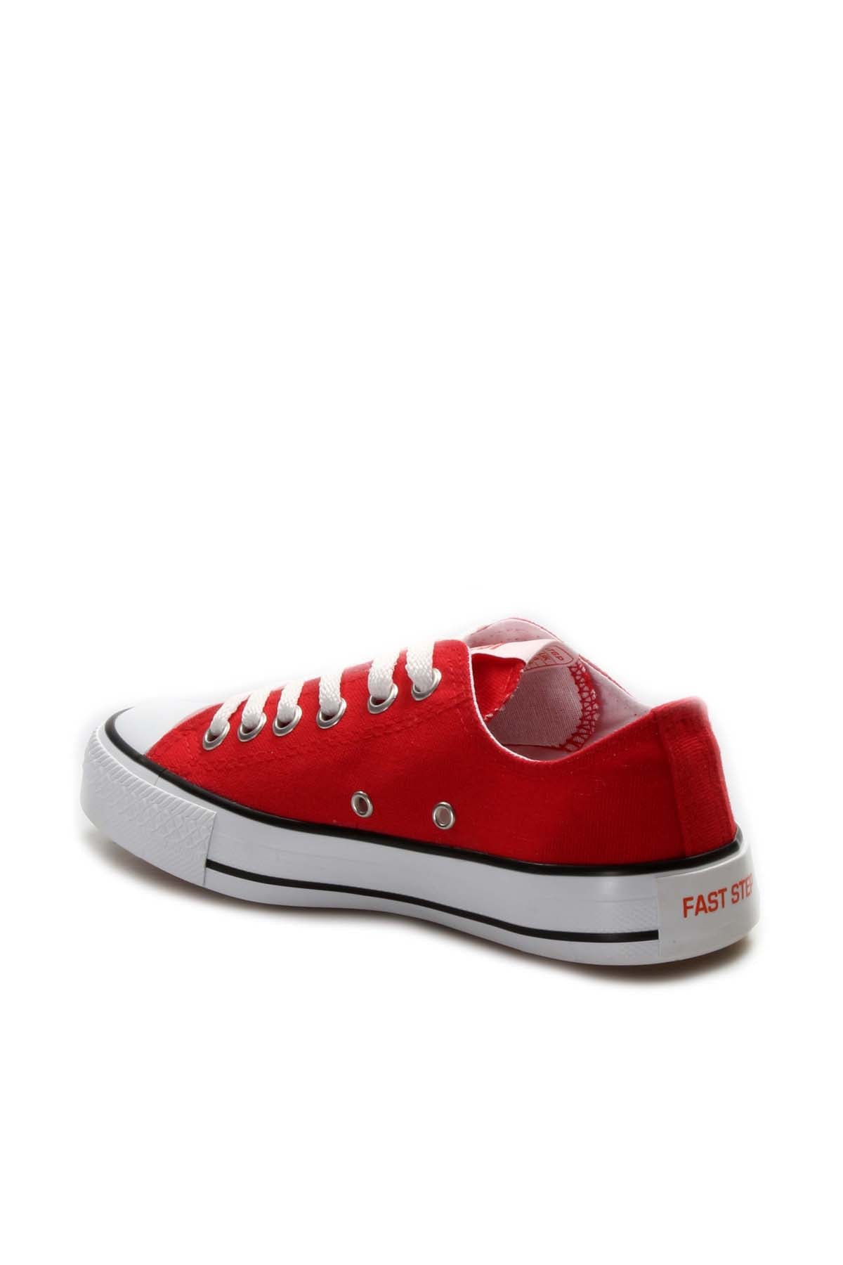 Men's Red Canvas Low-Top Sneakers with White Laces