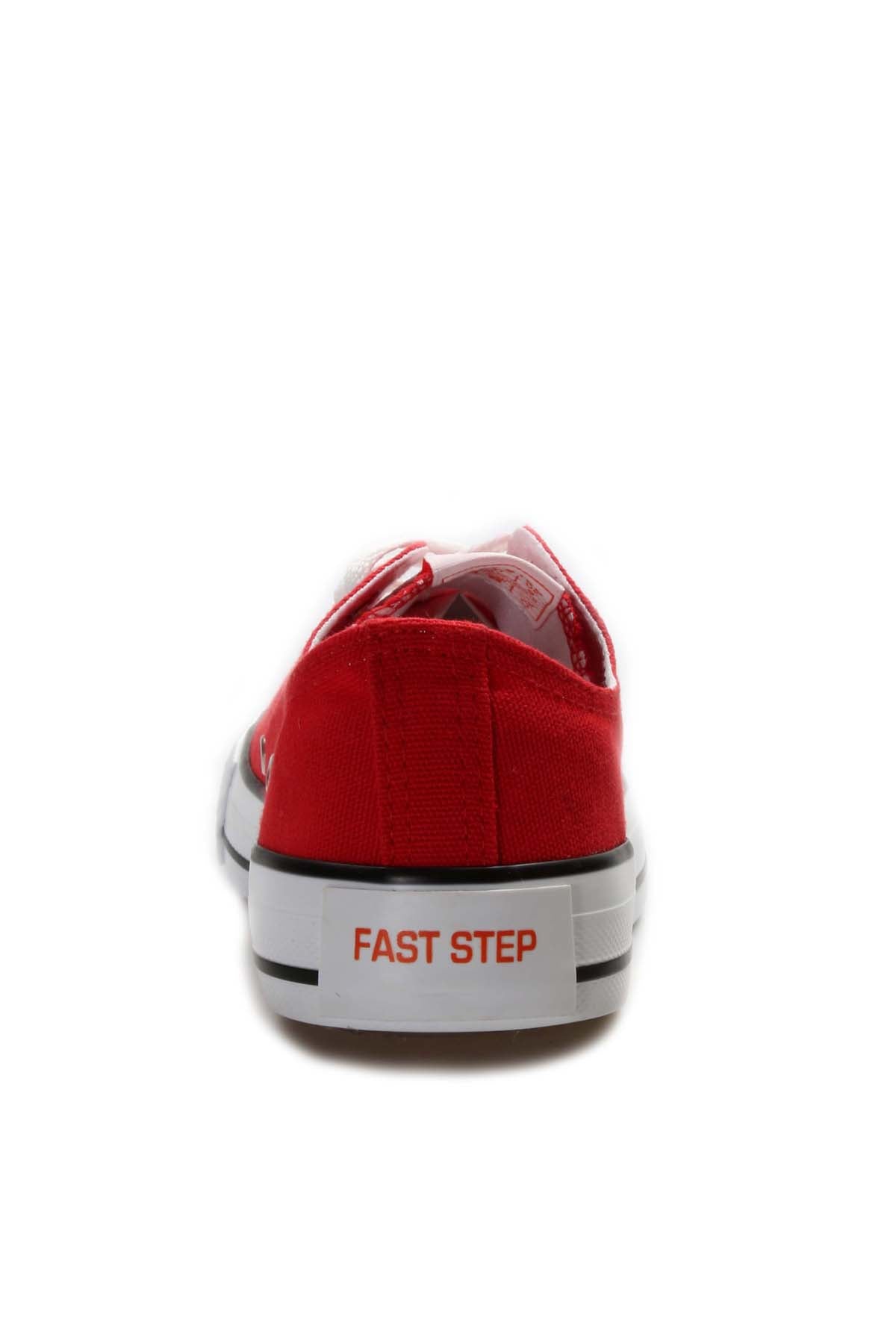 Men's Red Canvas Low-Top Sneakers with White Laces