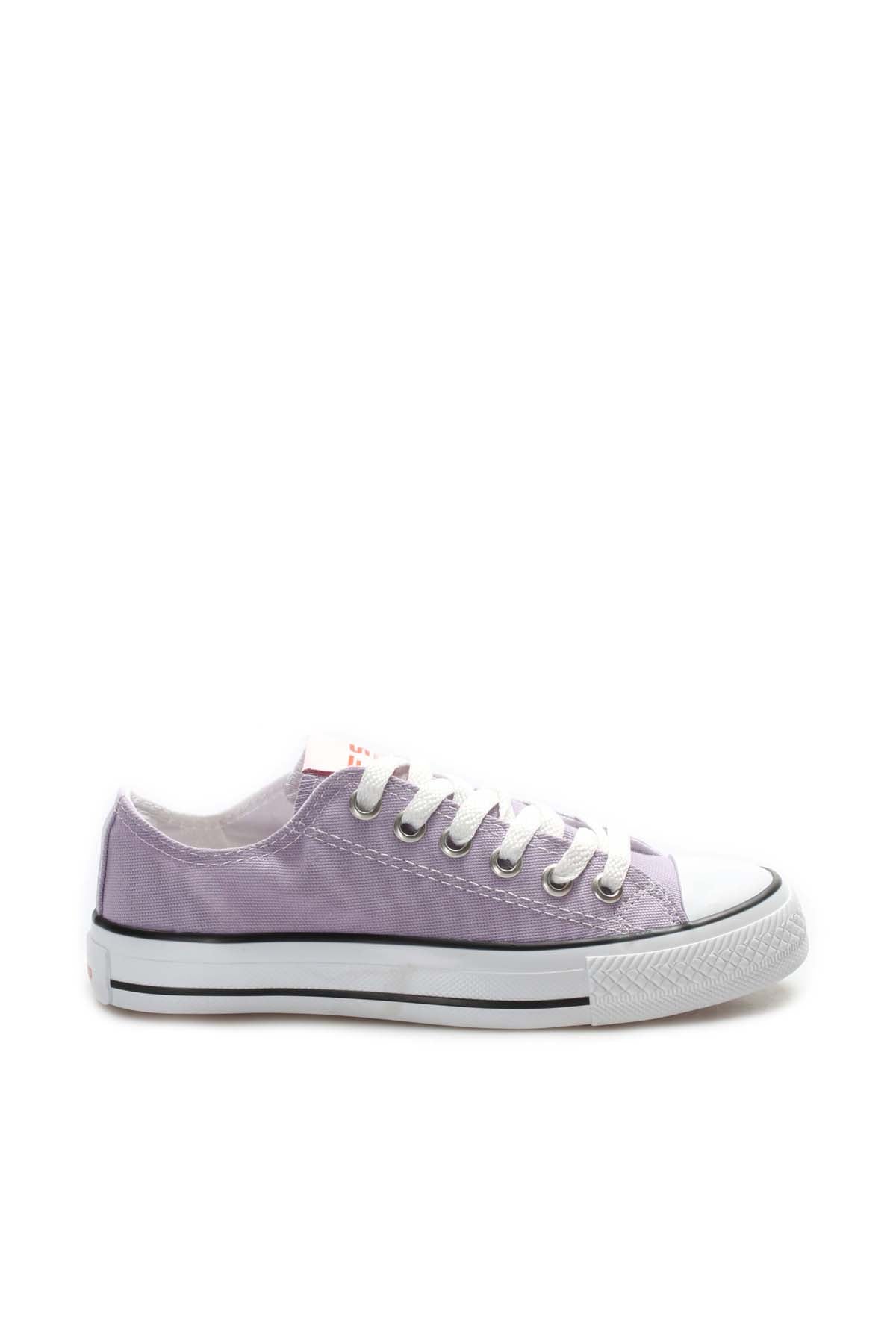 Men's Light Purple Canvas Low-Top Sneakers with White Laces