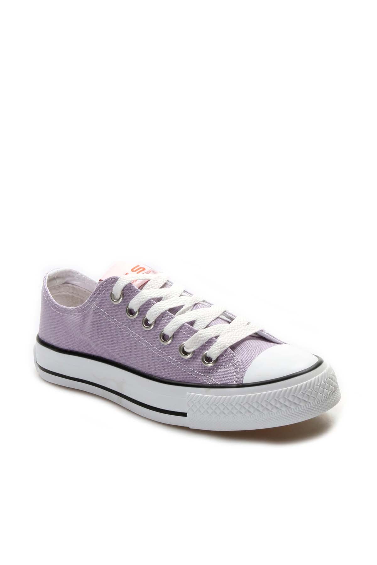 Men's Light Purple Canvas Low-Top Sneakers with White Laces