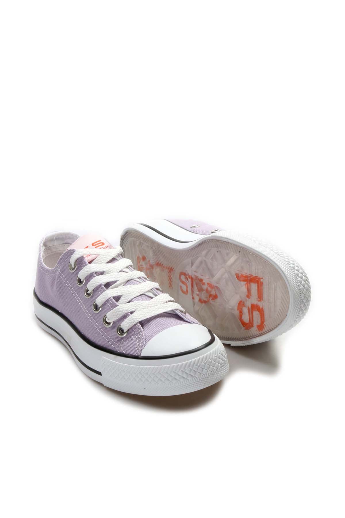 Men's Light Purple Canvas Low-Top Sneakers with White Laces
