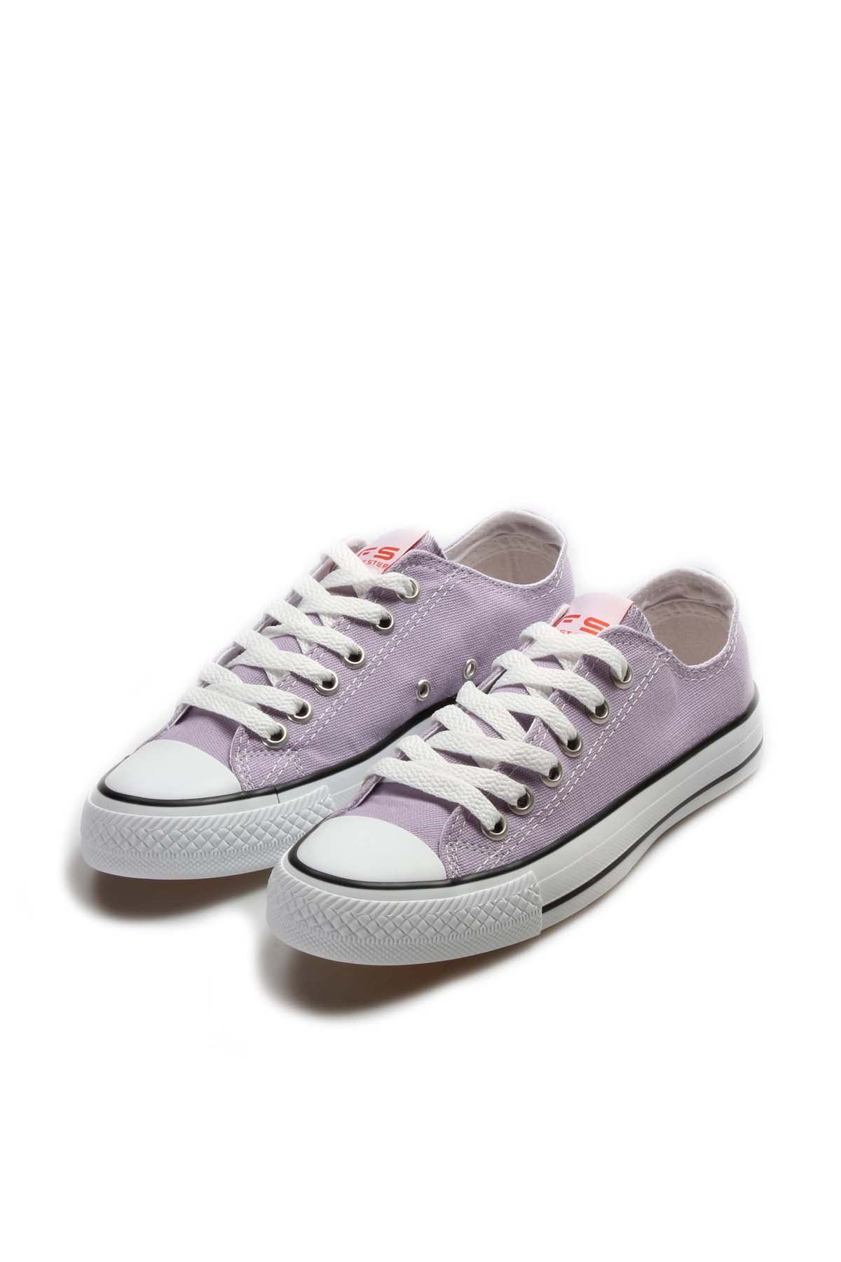 Men's Light Purple Canvas Low-Top Sneakers with White Laces