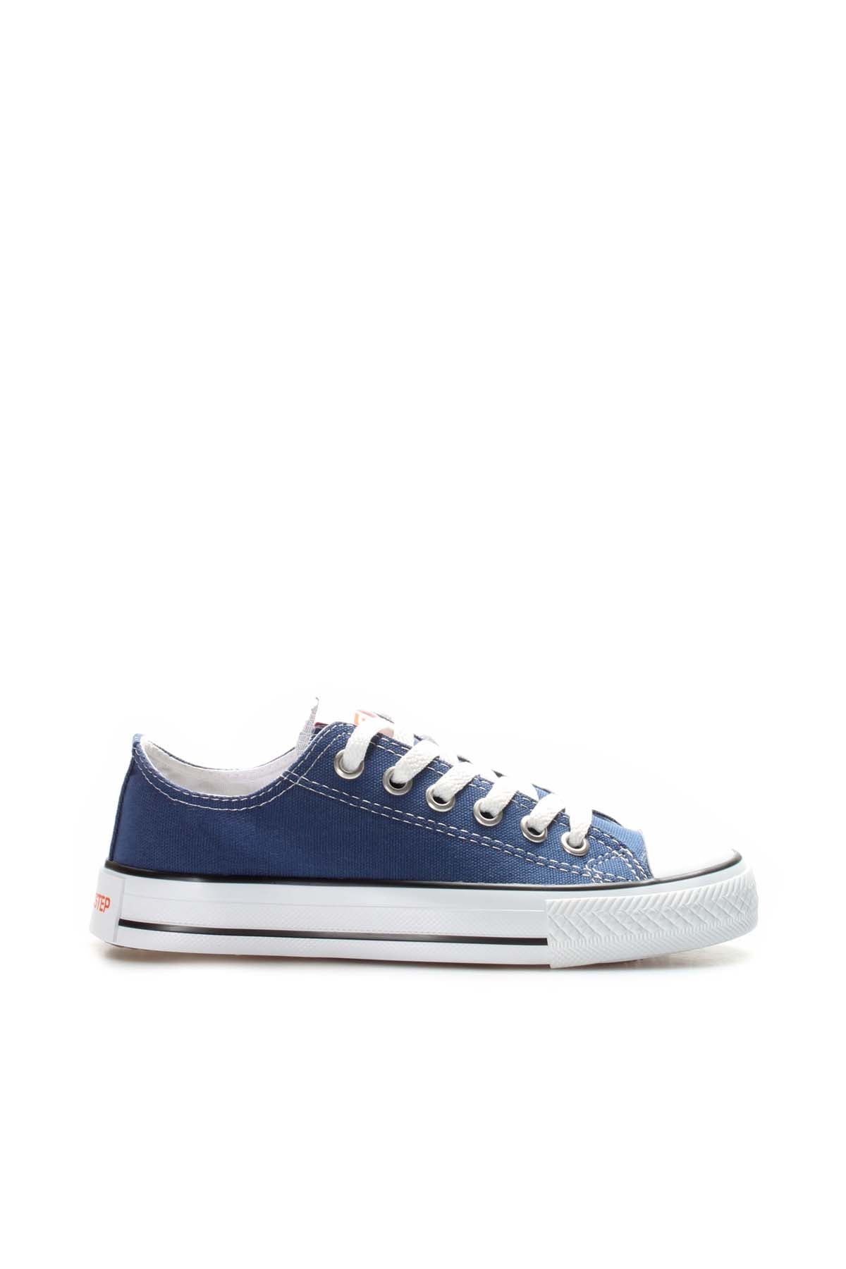 Men's Navy Canvas Low-Top Sneakers with White Laces