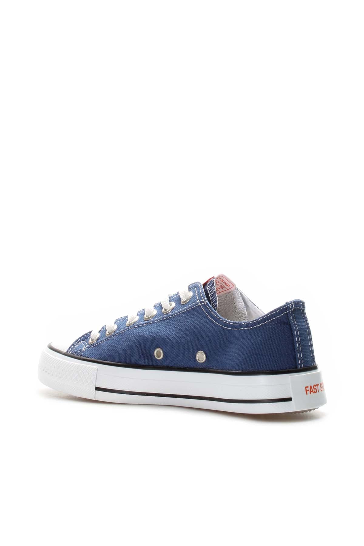 Men's Navy Canvas Low-Top Sneakers with White Laces