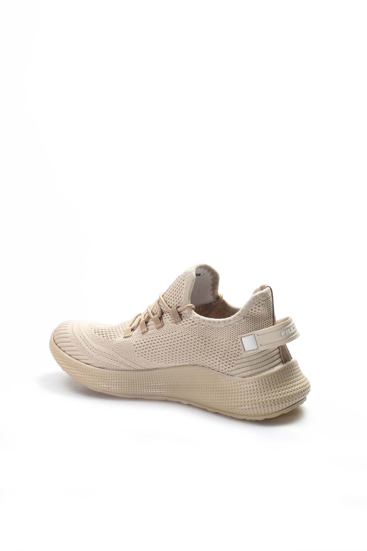 Men's Beige Lightweight Knit Sneakers with Breathable Design