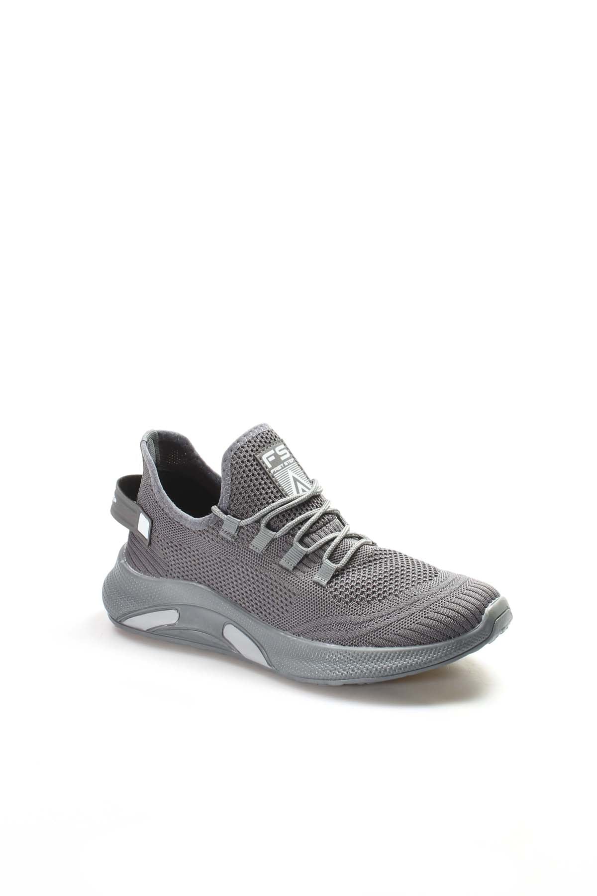 Men's Gray Knit Sneakers with Lightweight Sole
