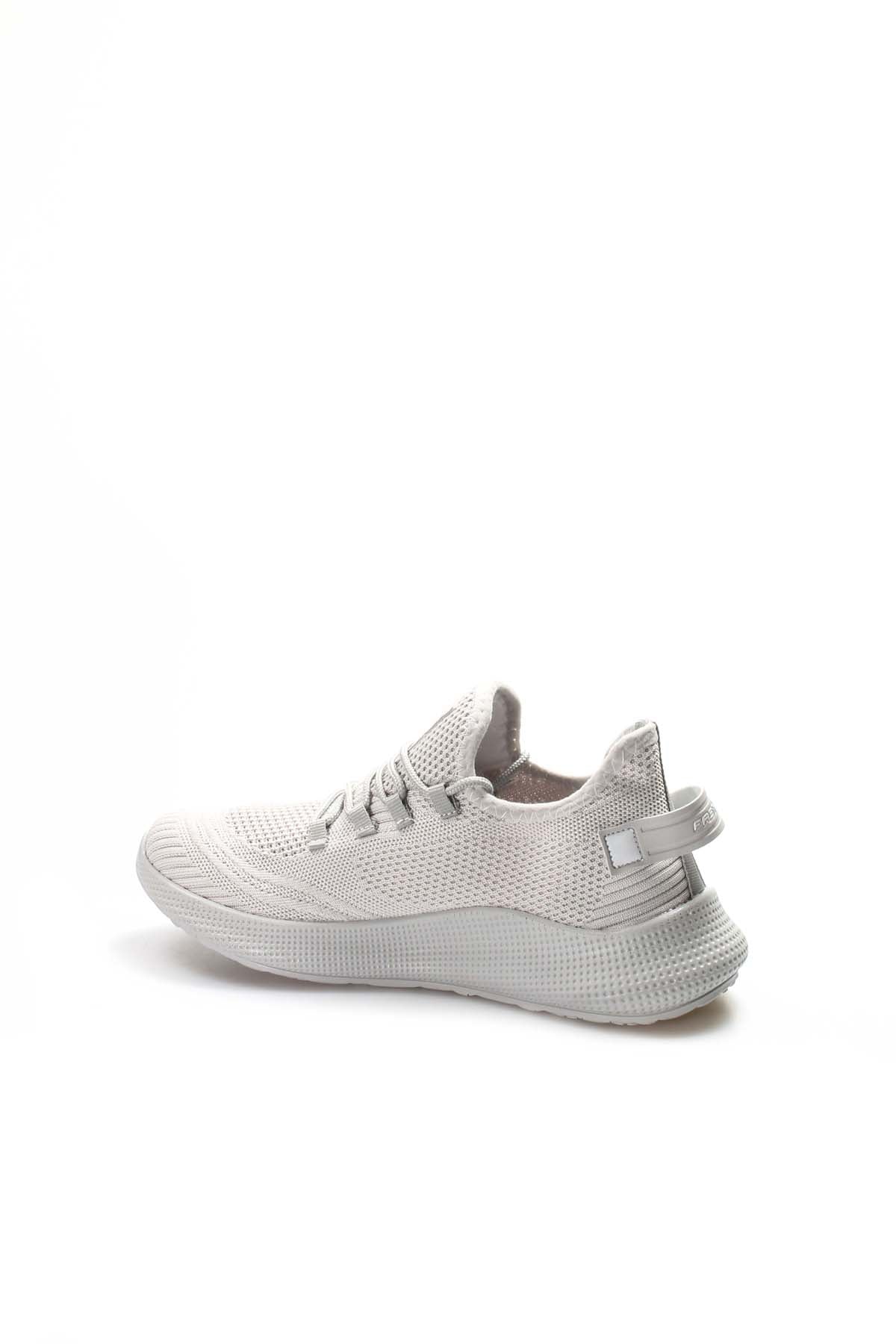 Men's Light Gray Knit Sneakers with Cushioned Sole