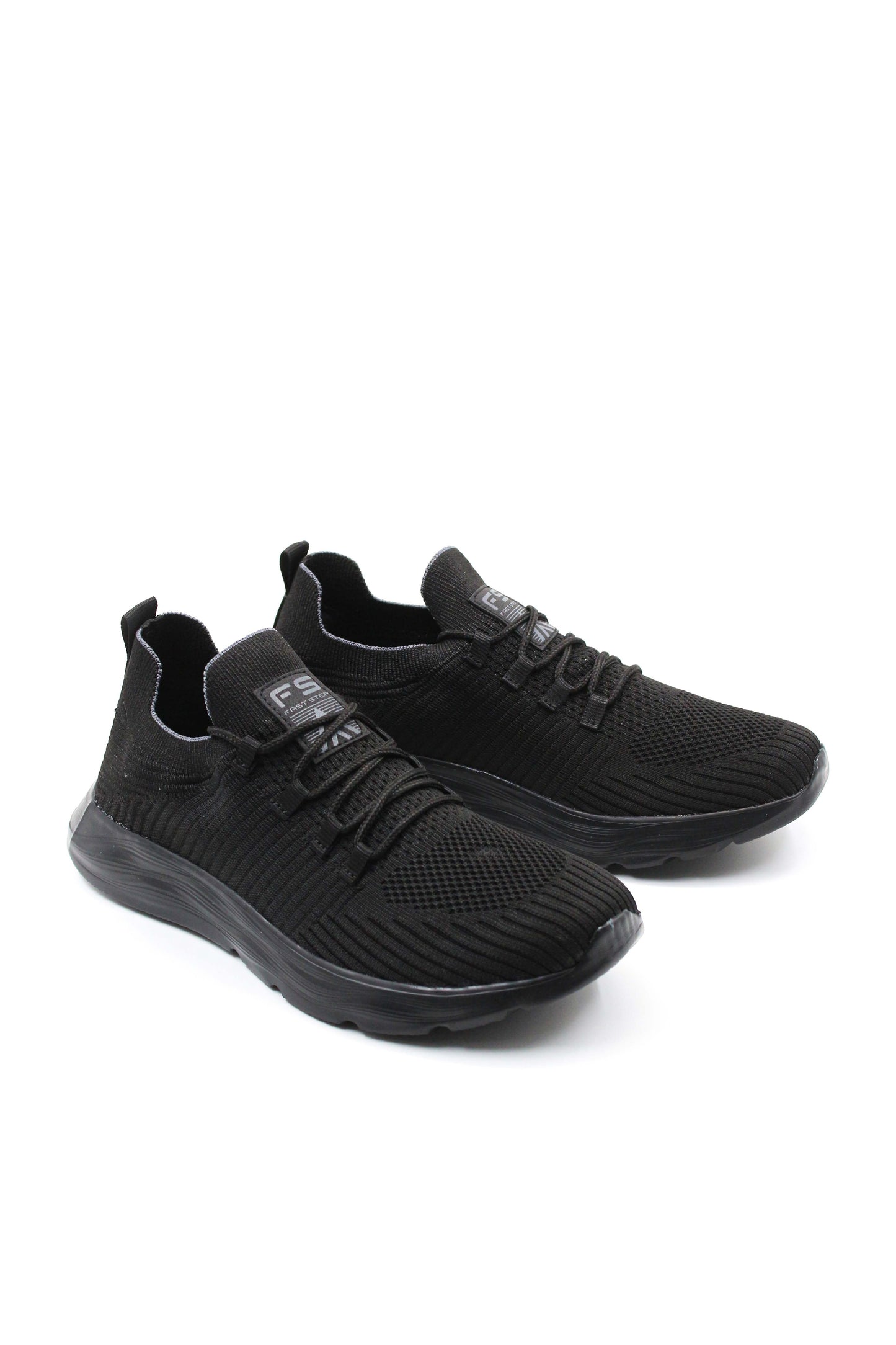 Men's All-Black Knit Sneakers with Flexible Sole