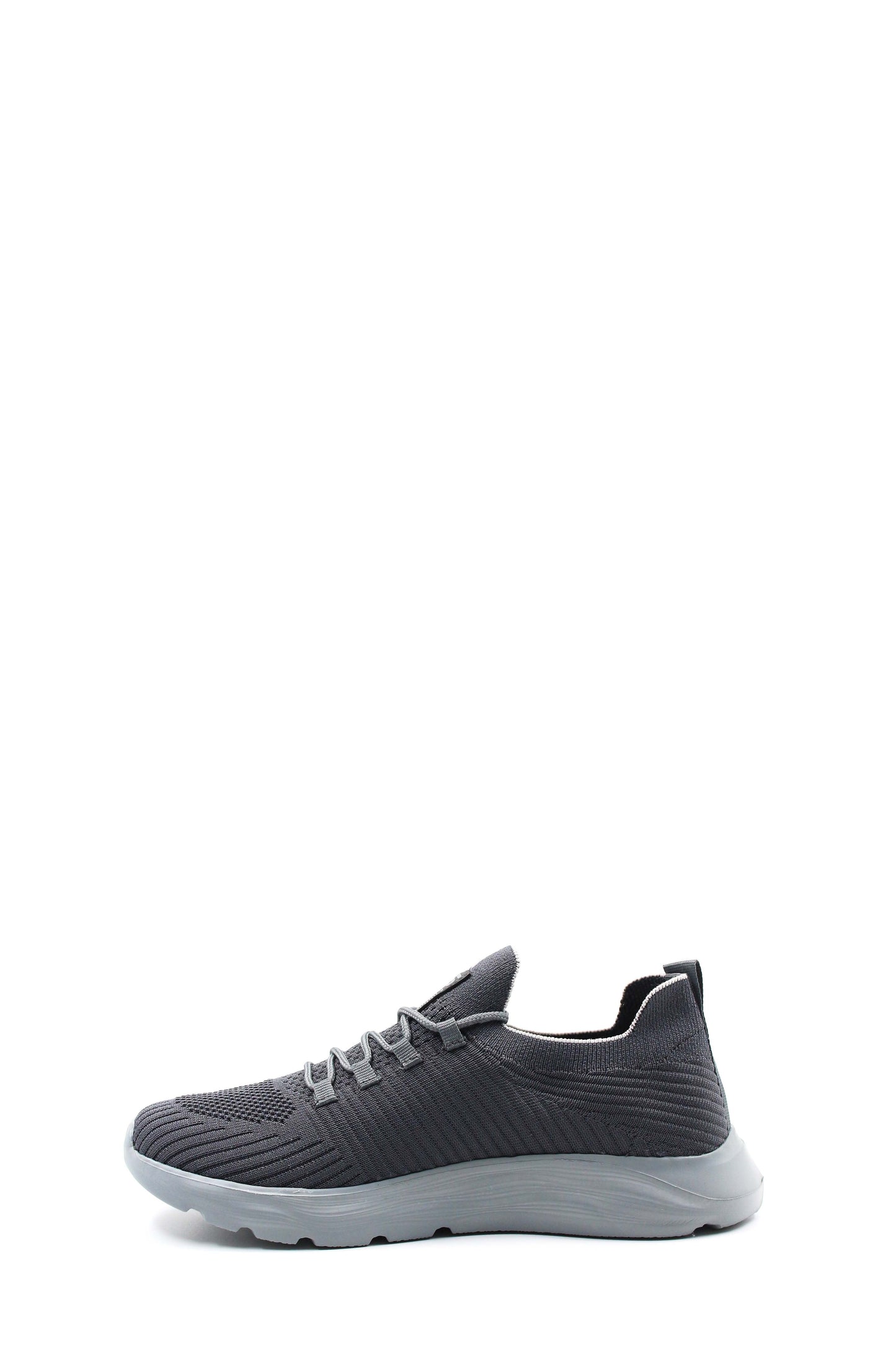 Men's Gray Knit Sneakers with Cushioned Sole