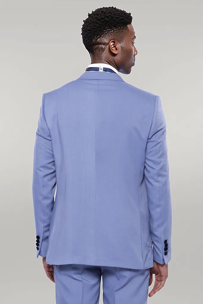 KOALA SYDNEY Velvet Collar Patterned Blue Tuxedo |